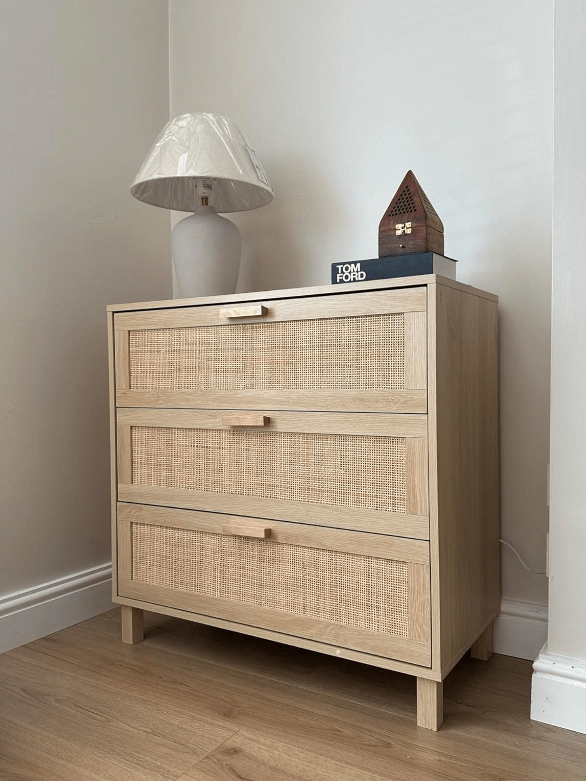 Rattan Woven Panel Chest of Drawers Bedroom Dresser Storage Unit Natural Finish - Home and Garden Furniture Shop - rustic - furniture
