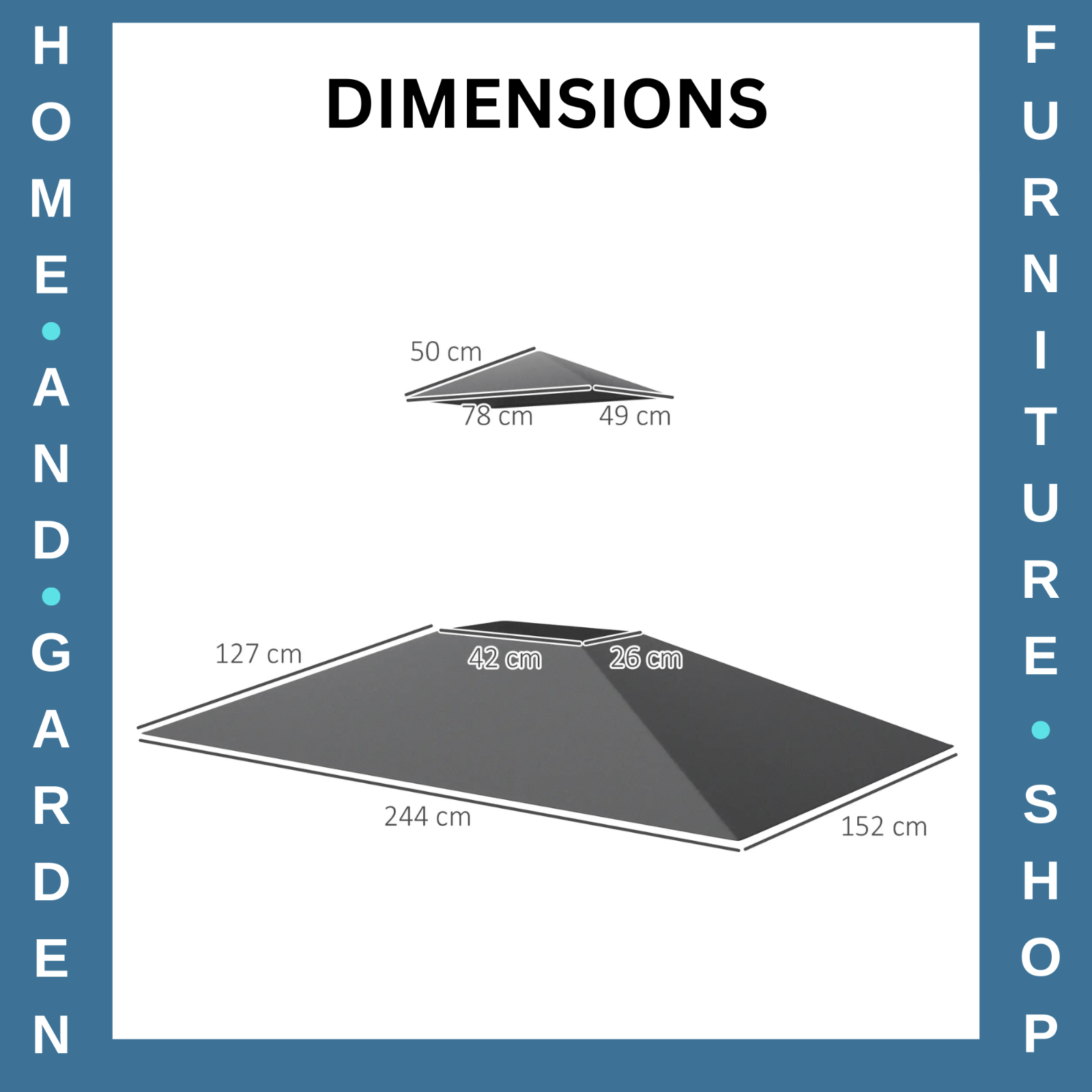 Replacement BBQ Grill Gazebo Cover Roof Replacement 1.5 x 2.4m Frame Dark Grey - Home and Garden Furniture Shop - rustic - furniture