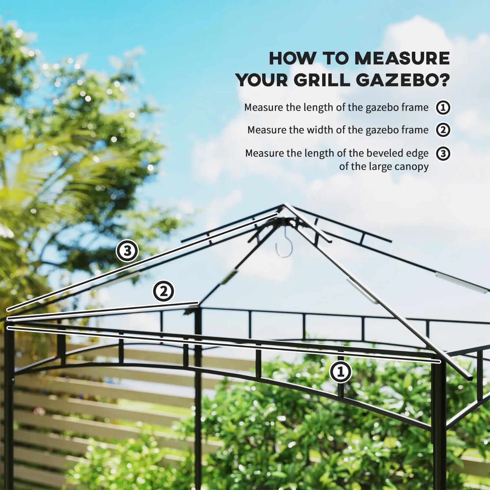 Replacement BBQ Grill Gazebo Cover Roof Replacement 1.5 x 2.4m Frame Dark Grey - Home and Garden Furniture Shop - #rustic - furniture#