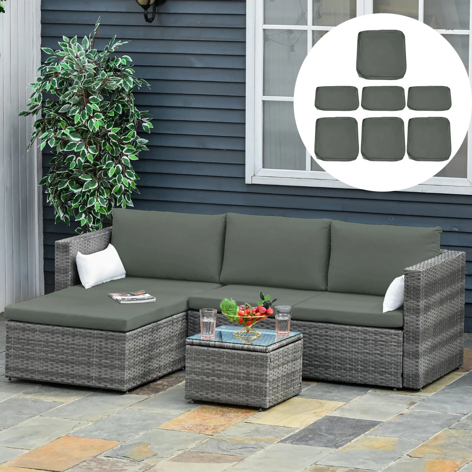 Replacement Cushion Cover for Garden Rattan Furniture Outdoor Seat Protection - Home and Garden Furniture Shop - rustic - furniture