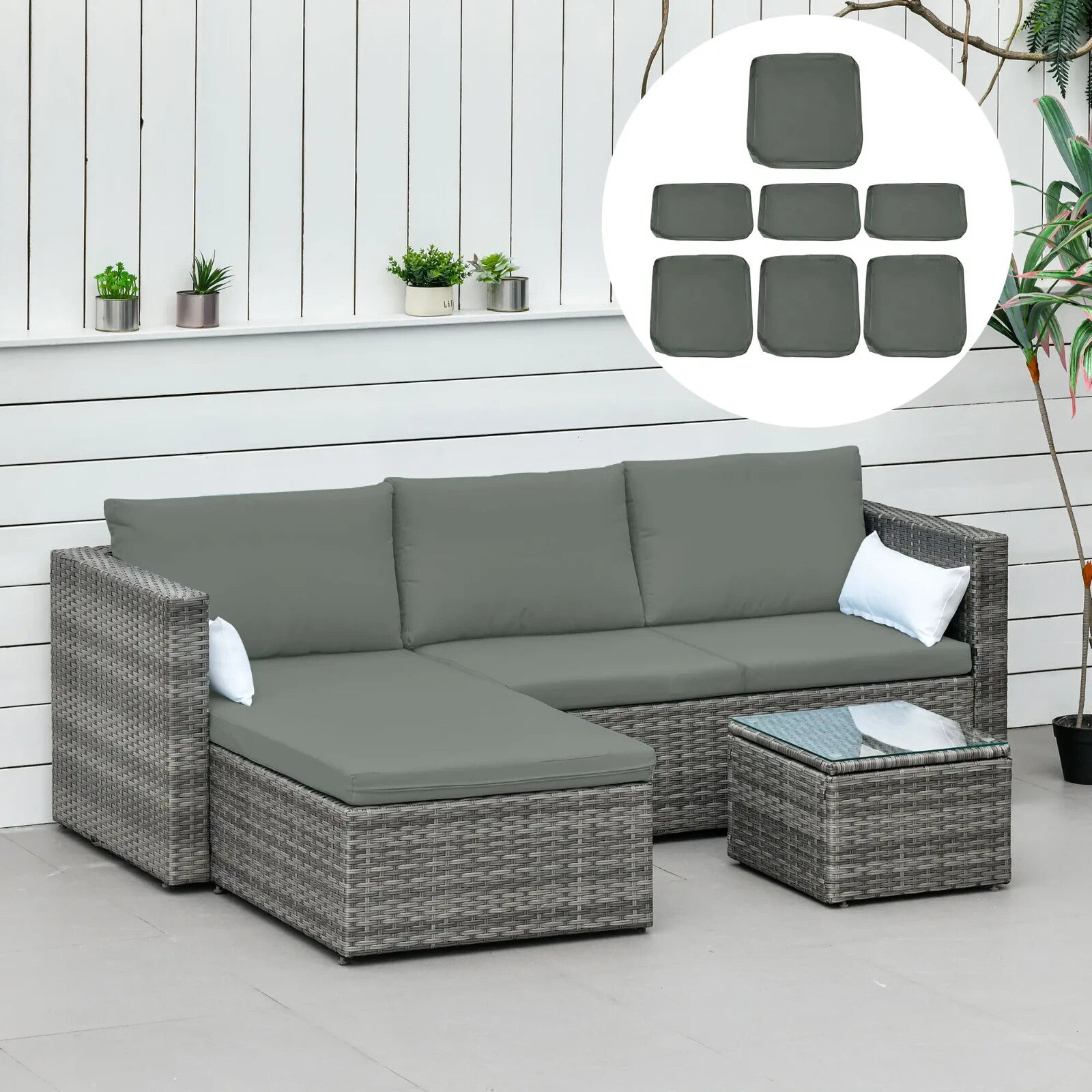 Replacement Cushion Cover for Garden Rattan Furniture Outdoor Seat Protection - Home and Garden Furniture Shop - rustic - furniture