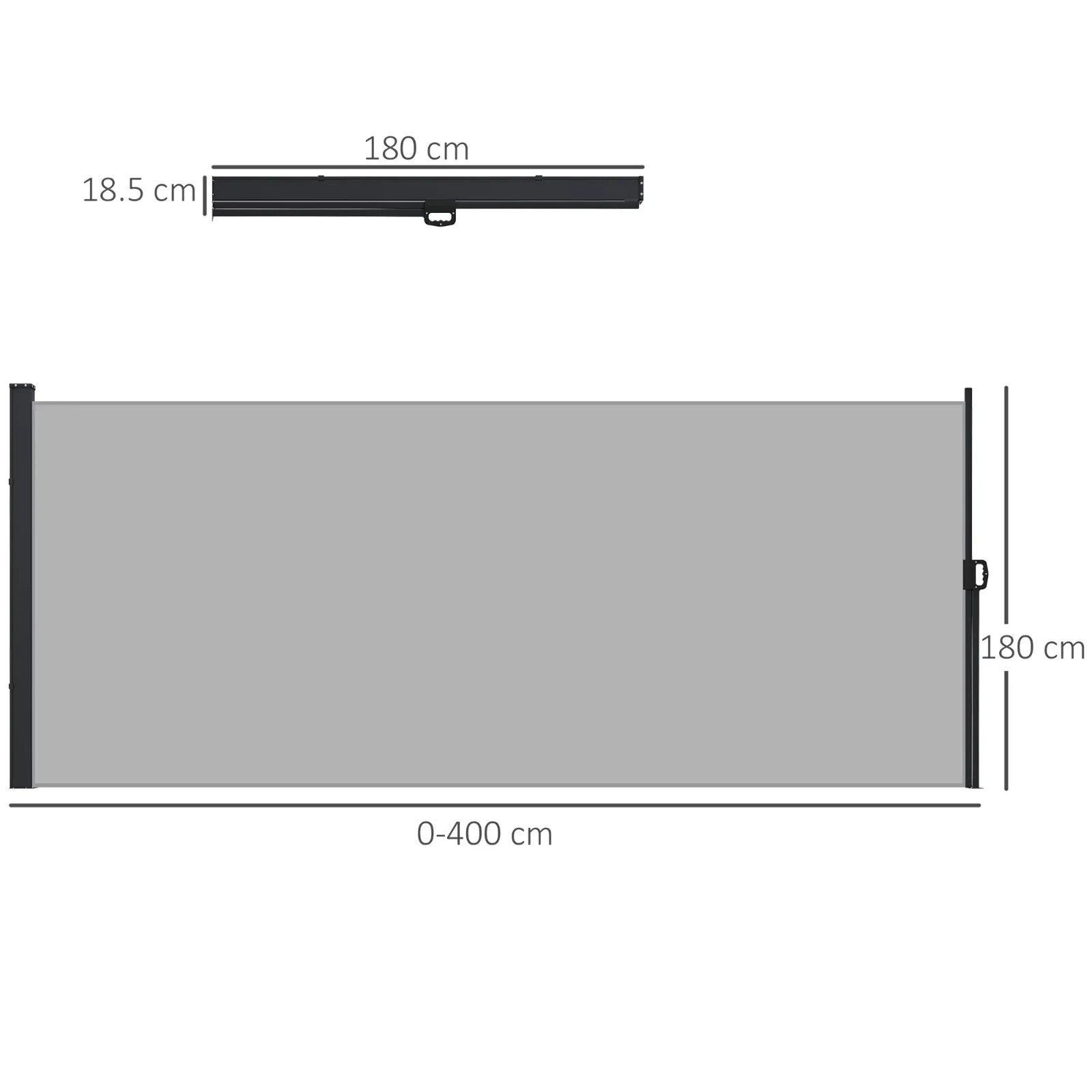Retractable Side Awning Privacy Screen 400 x 180cm for Garden Balcony Terrace - Home and Garden Furniture Shop - rustic - furniture