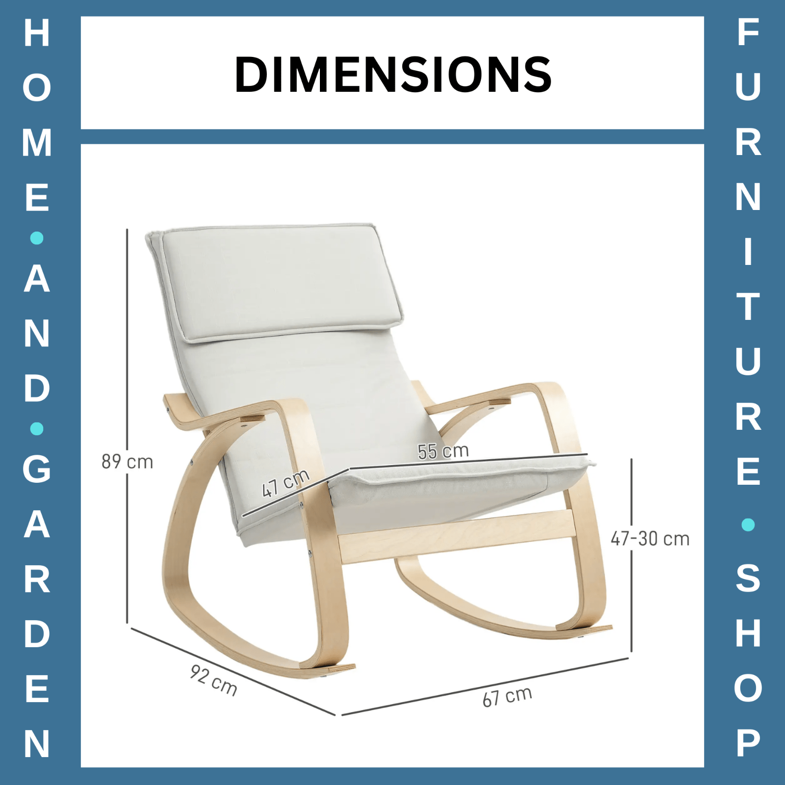 Rocking Chair Engineered Wood Frame High Back with Living Room & Headrest c - Home and Garden Furniture Shop - rustic - furniture