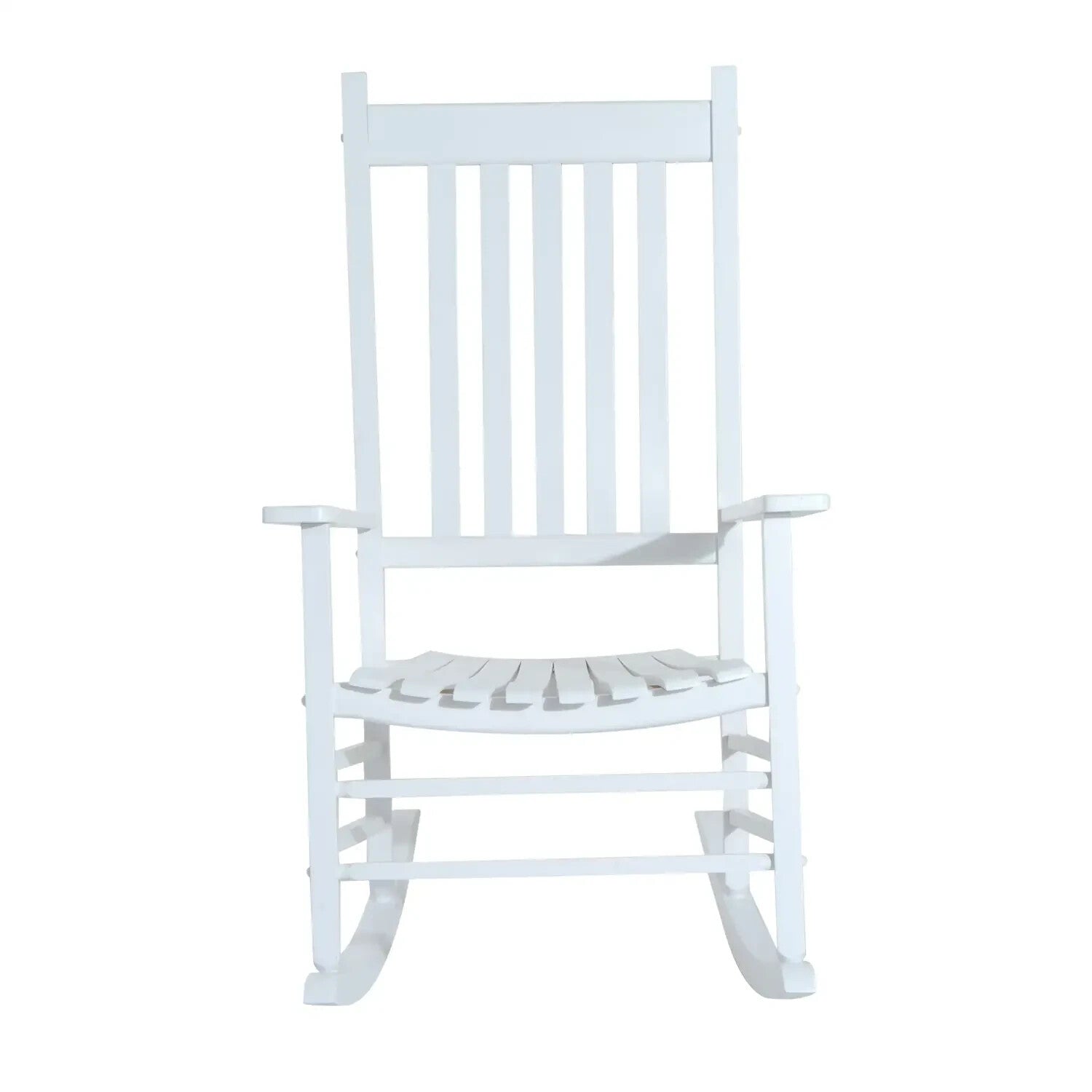 Rocking Chair Water Resistant Painted w/ High Slatted Backrest & Armrests White - Home and Garden Furniture Shop - rustic - furniture