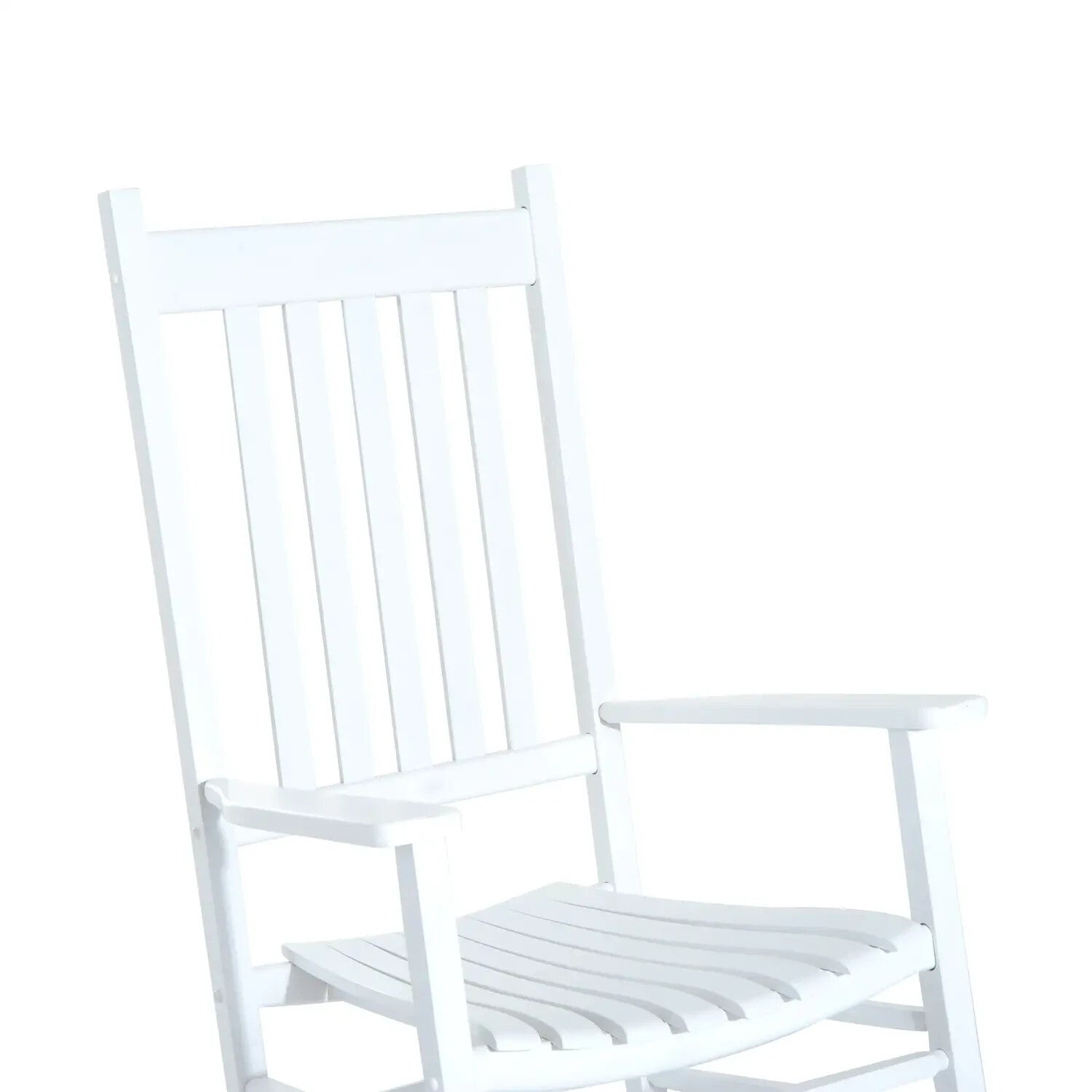 Rocking Chair Water Resistant Painted w/ High Slatted Backrest & Armrests White - Home and Garden Furniture Shop - rustic - furniture