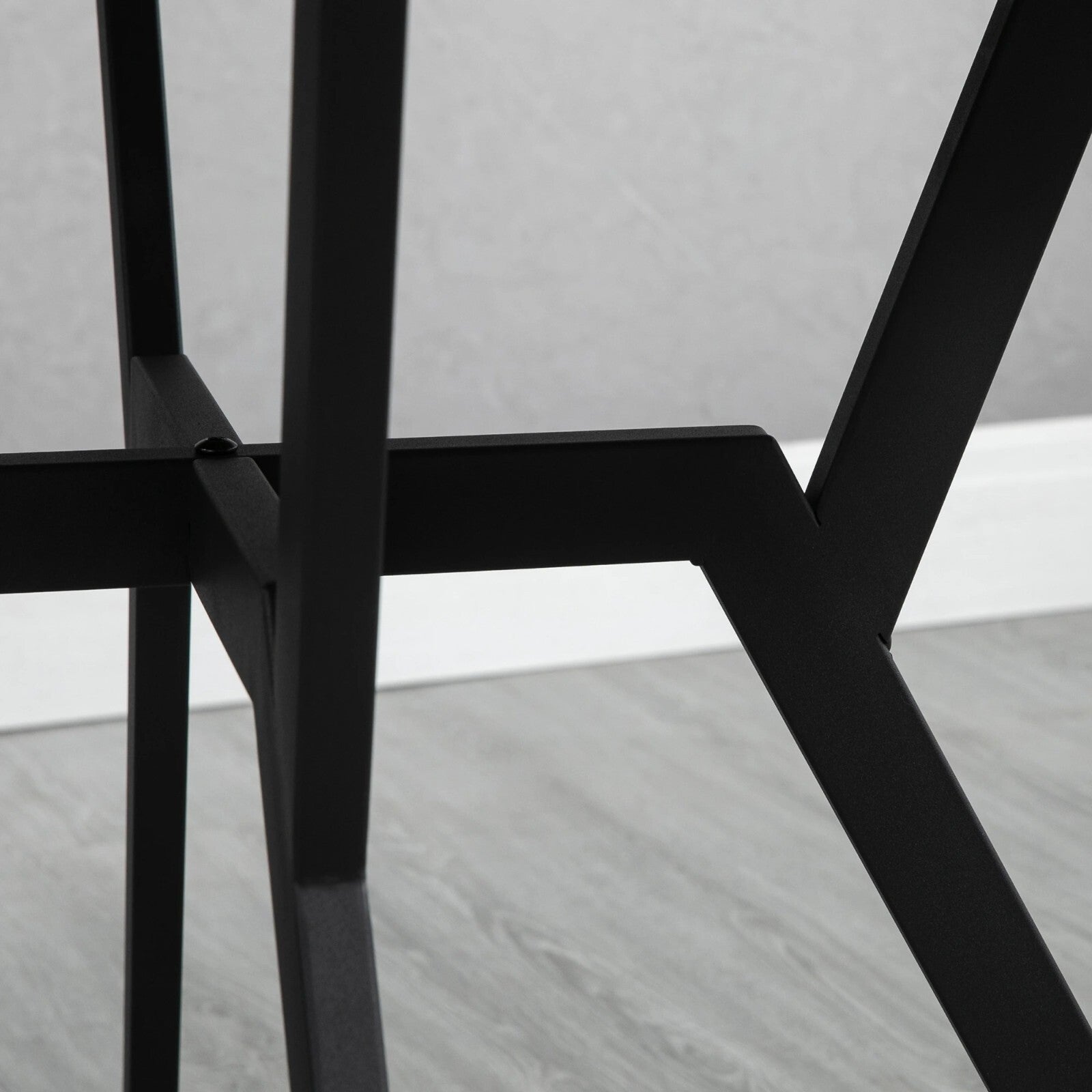 Round Industrial Dining Table Black Metal Legs Kitchen Table Dining Room Brown - Home and Garden Furniture Shop - rustic - furniture