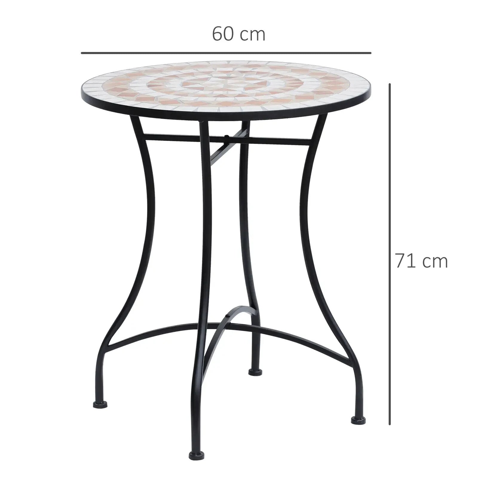 Round Mosaic Ceramic Bistro Table for Garden Patio Side Bar Furniture Table - Home and Garden Furniture Shop - rustic - furniture