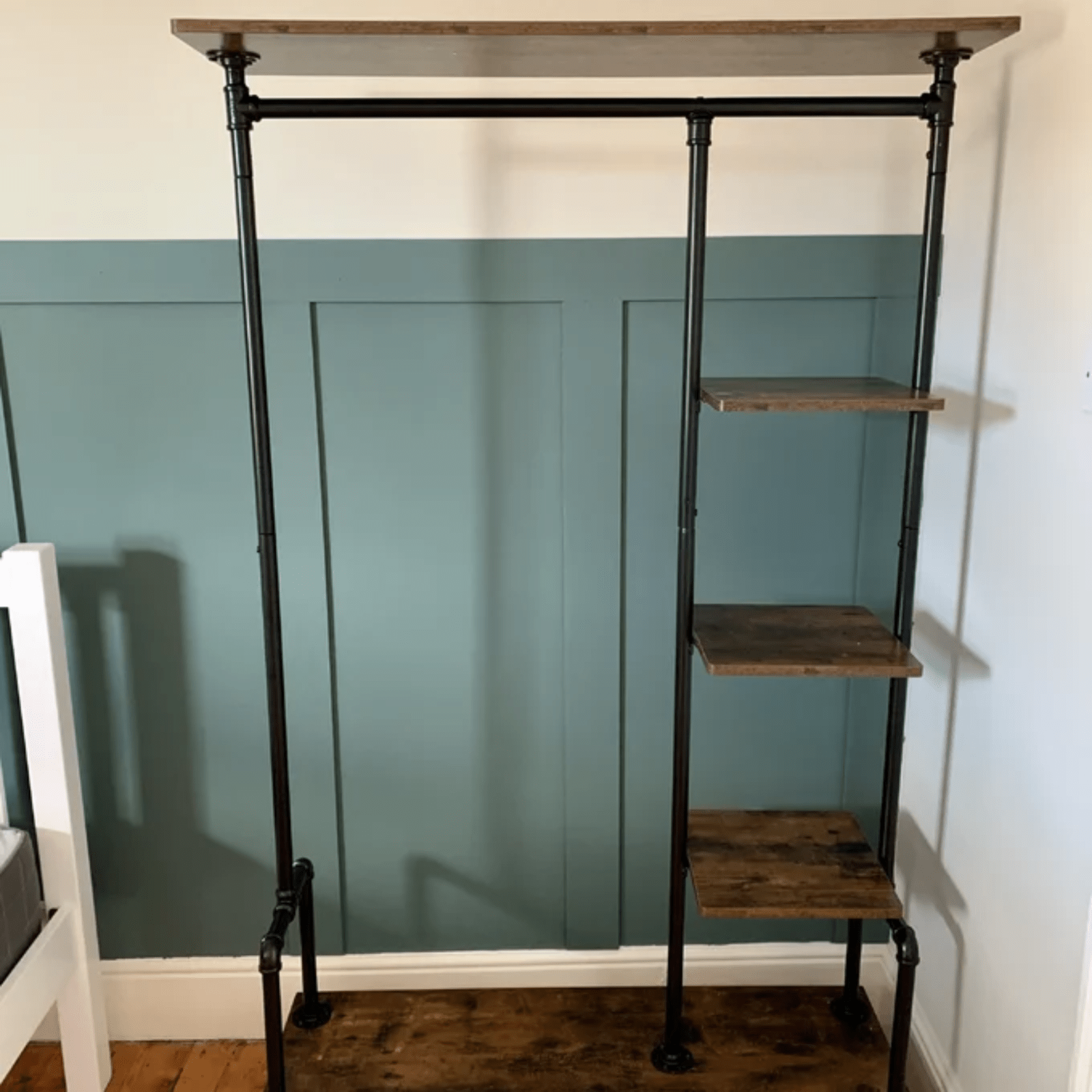 Rustic 5 Tier Clothes Rail Hat and Coat Stand Shoe Rack Shelf Storage on Wheels - Home and Garden Furniture Shop - #rustic - furniture#