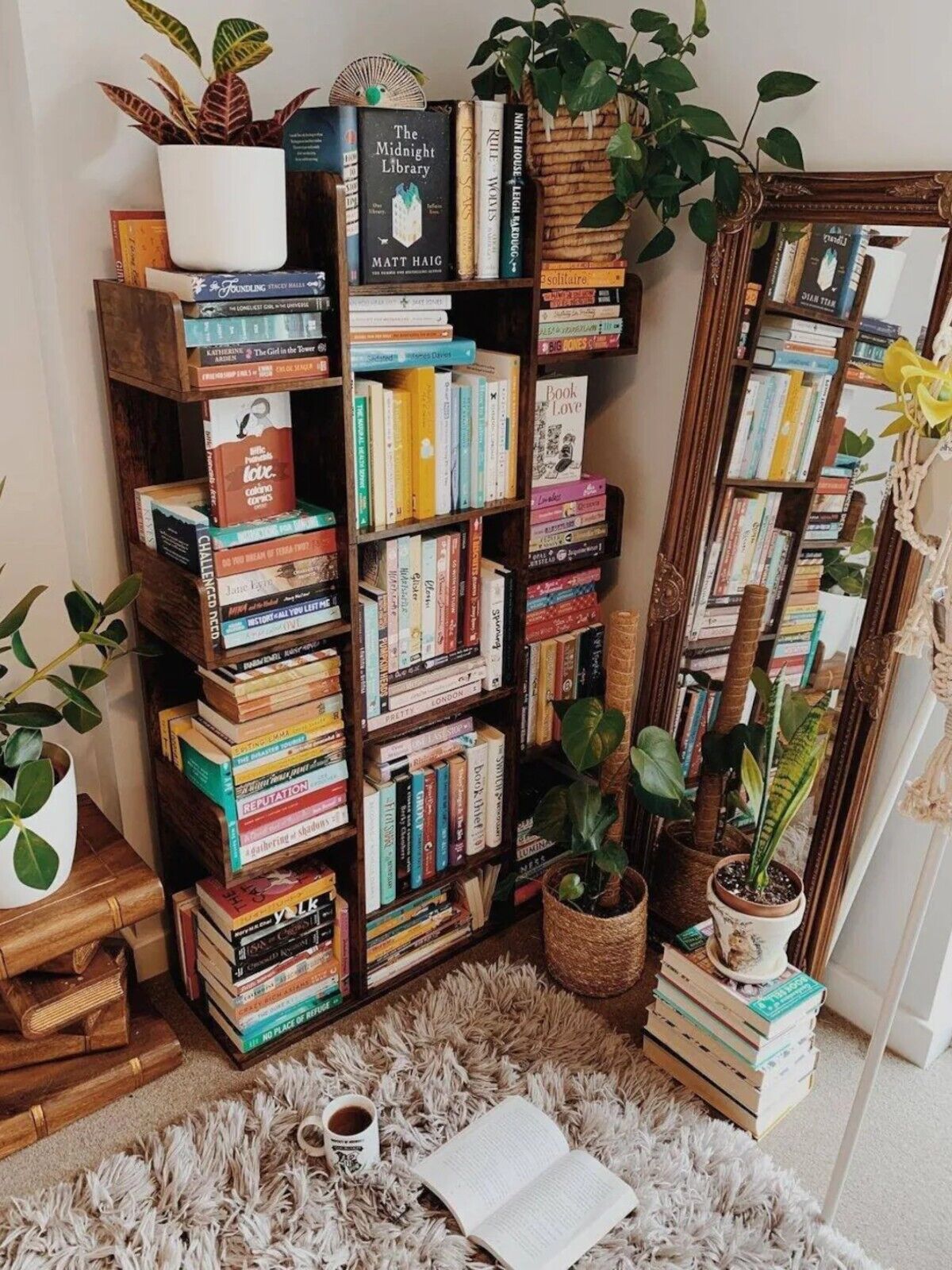 Rustic Bookcase Unique Tree Shaped Freestanding Bookshelf 13 Storage Shelves - Home and Garden Furniture Shop - #rustic - furniture#