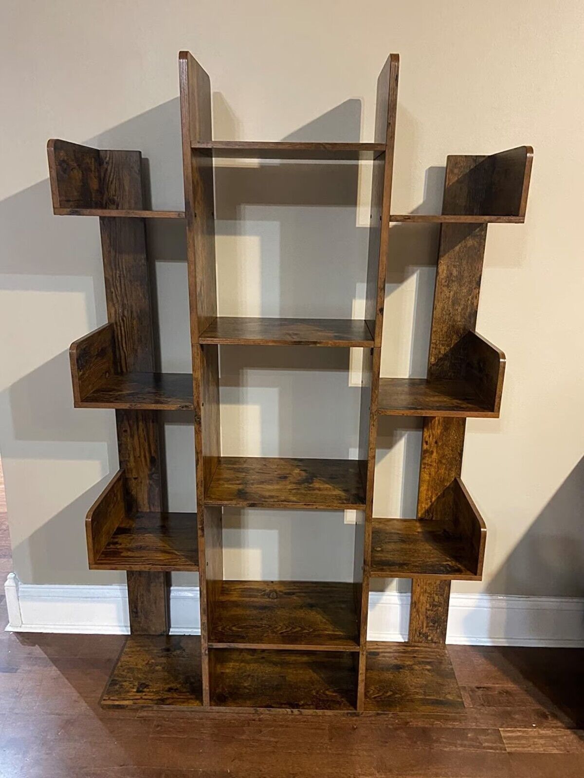 Rustic Bookcase Unique Tree Shaped Freestanding Bookshelf 13 Storage Shelves - Home and Garden Furniture Shop - #rustic - furniture#