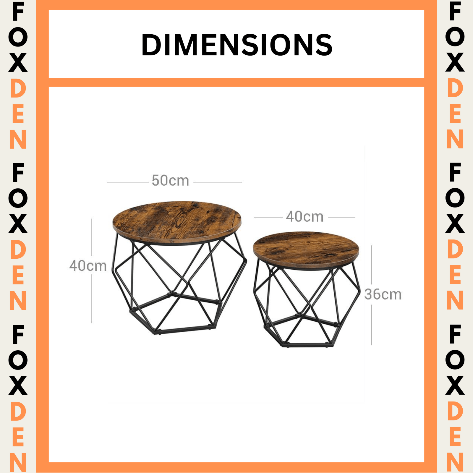 Rustic Brown Coffee Tables Nesting Side Tables Living Room Nest of Tables End - Home and Garden Furniture Shop - rustic - furniture