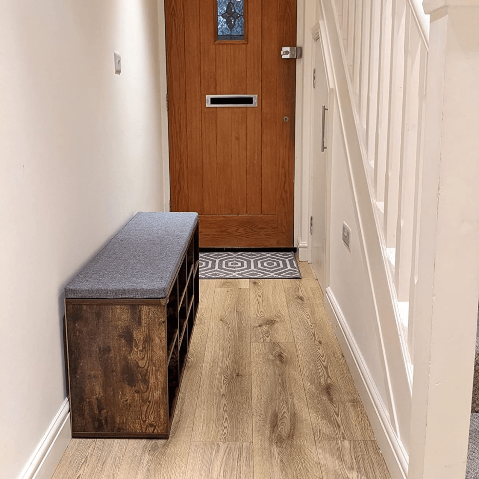 Rustic Brown Shoe Bench Seat Cushion Shoe Rack Storage Cabinet Shelf Organiser - Home and Garden Furniture Shop - rustic - furniture