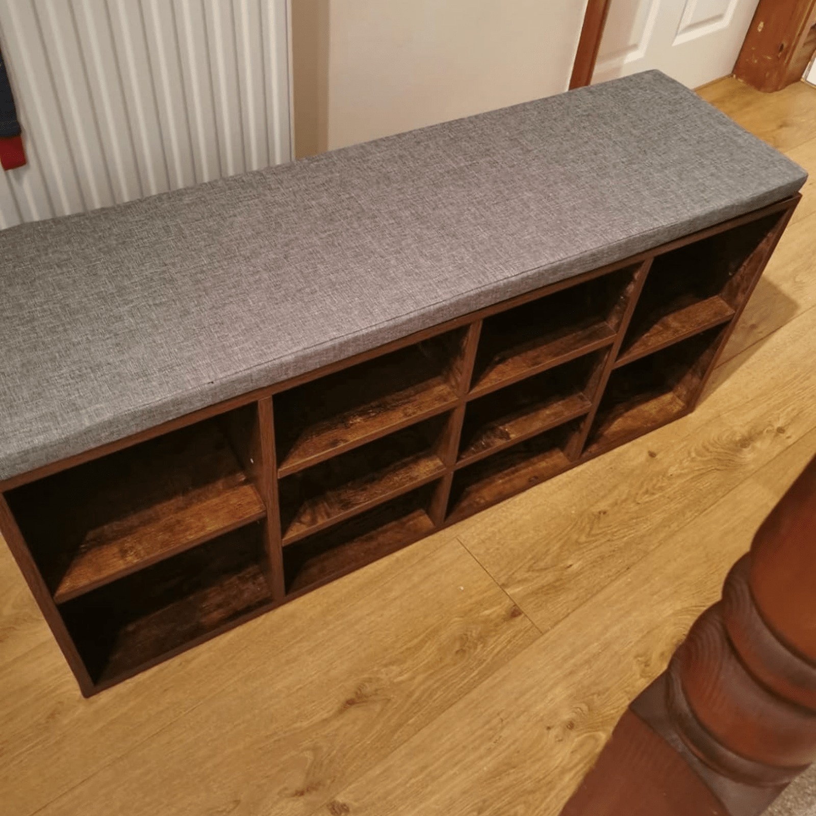 Rustic Brown Shoe Bench Seat Cushion Shoe Rack Storage Cabinet Shelf Organiser - Home and Garden Furniture Shop - rustic - furniture