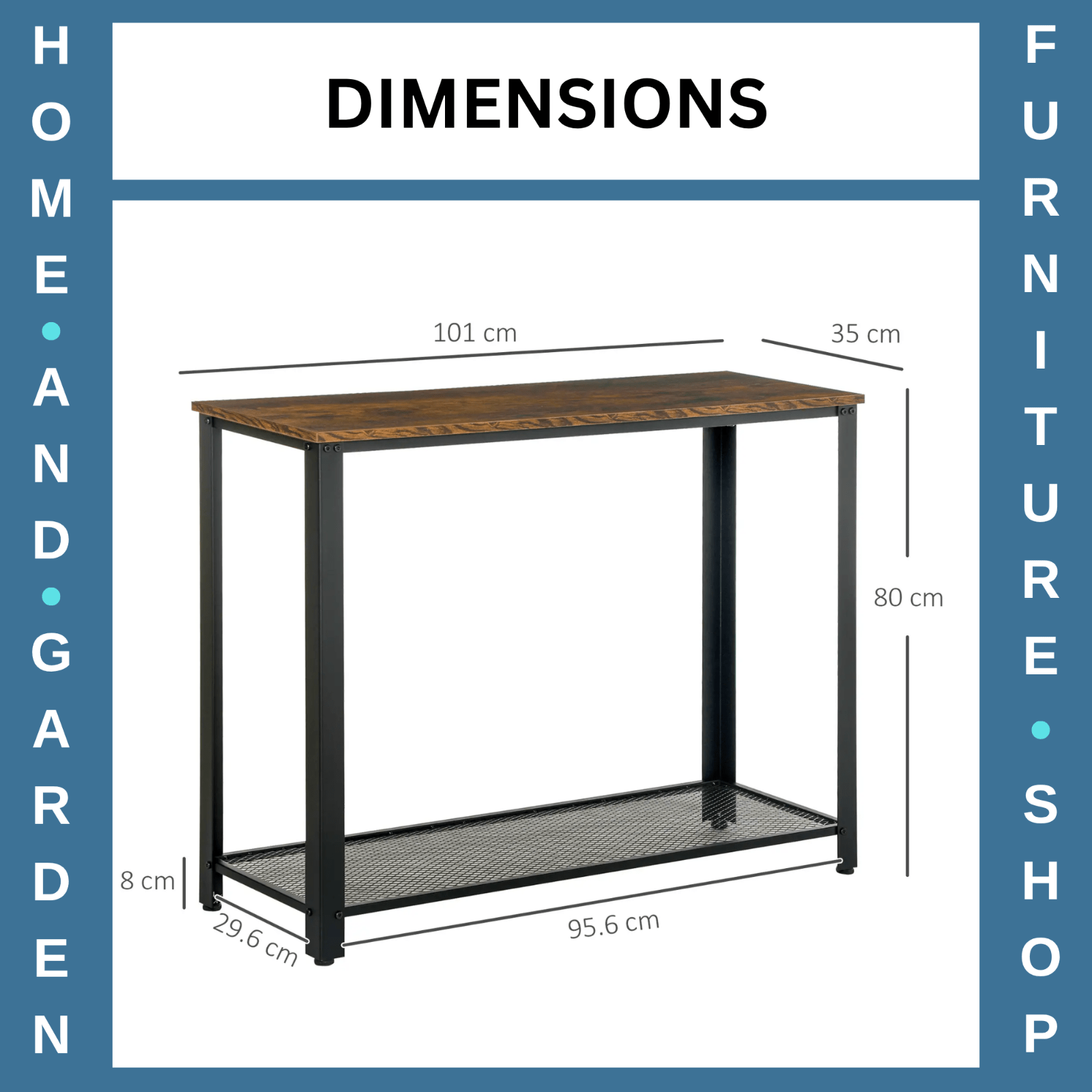 Rustic Brown Slim Console Table Metal Legs Narrow Side Table Hallway Furniture - Home and Garden Furniture Shop - rustic - furniture