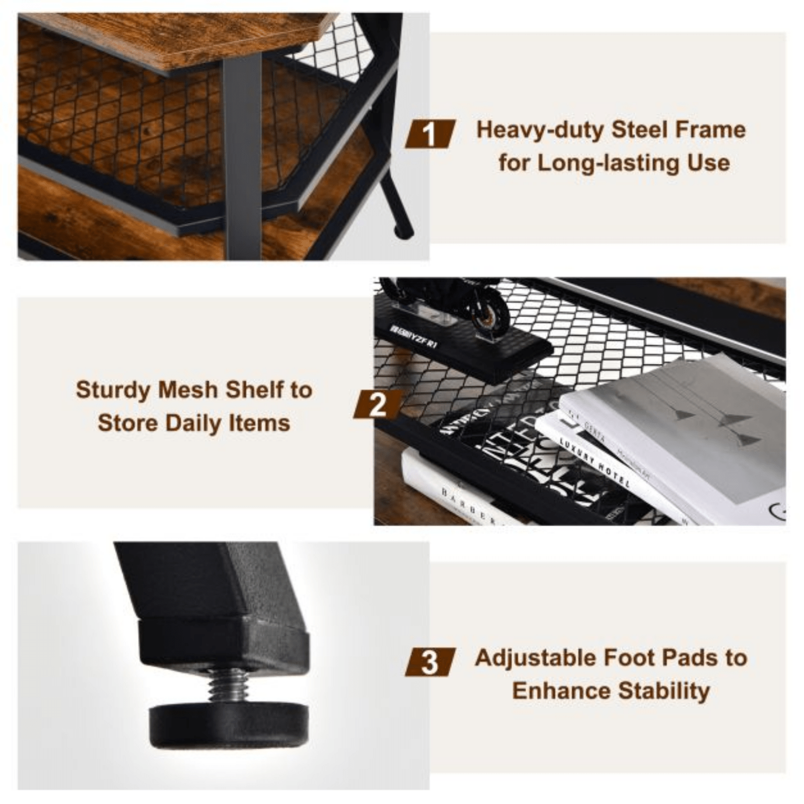 Rustic Brown TV Stand TV Unit Metal Wooden TV Cabinet Media Entertainment Center - Home and Garden Furniture Shop - rustic - furniture