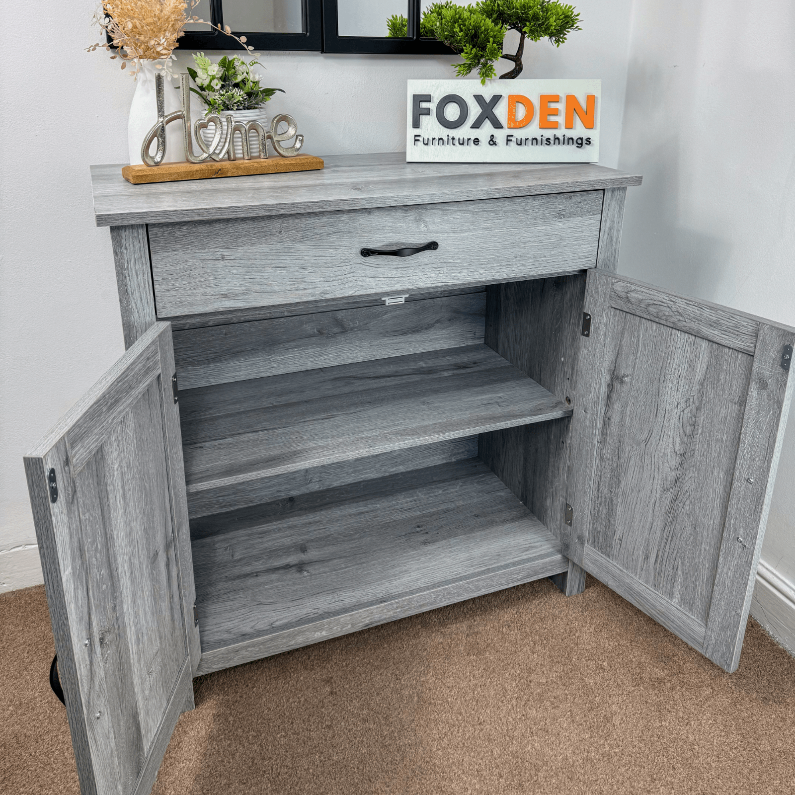 Rustic Grey Sideboard Cabinet Kitchen Organisation Living Room Cupboard Storage - Home and Garden Furniture Shop - #rustic - furniture#