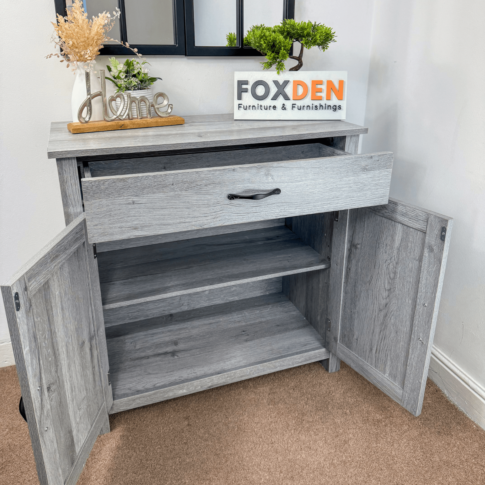 Rustic Grey Sideboard Cabinet Kitchen Organisation Living Room Cupboard Storage - Home and Garden Furniture Shop - #rustic - furniture#