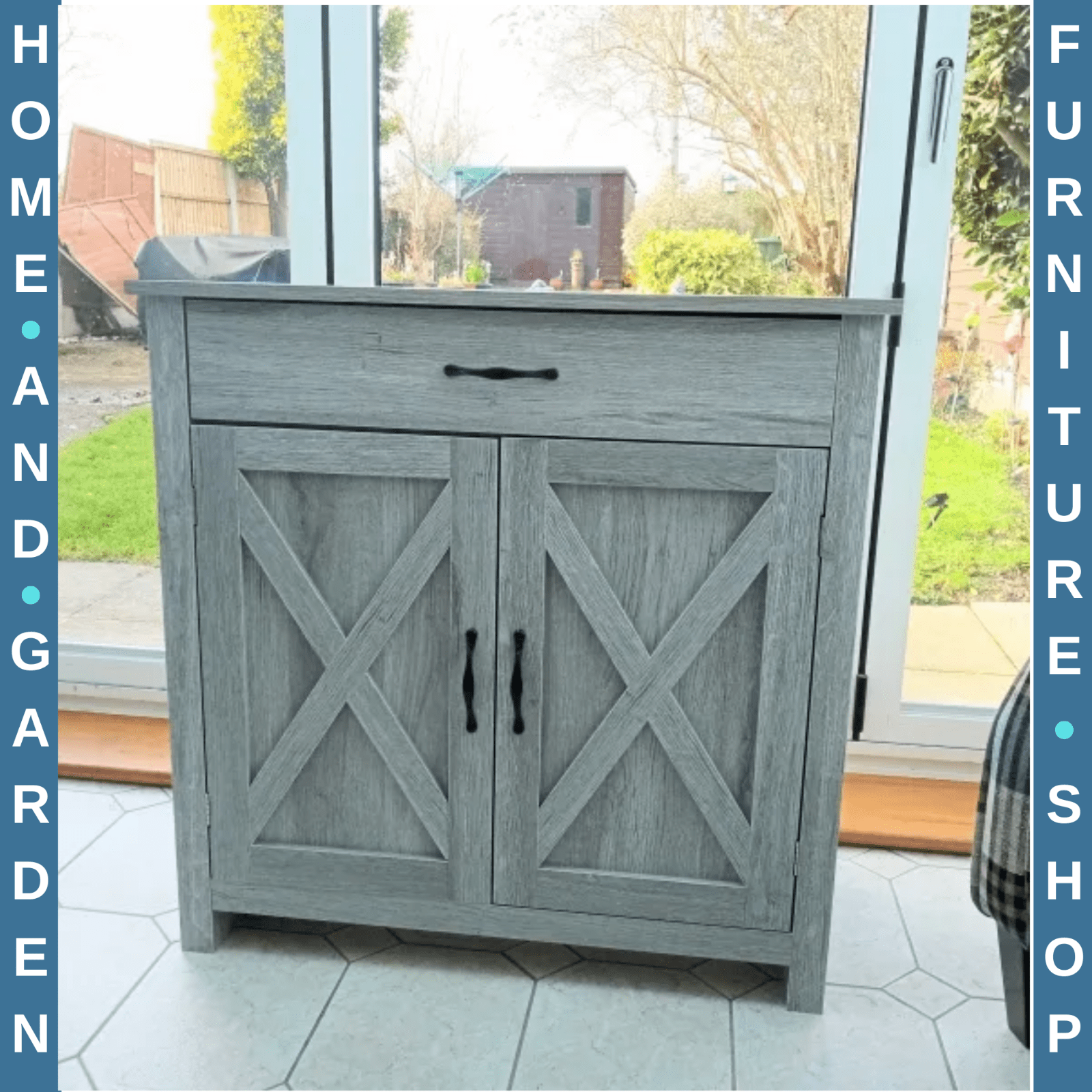 Rustic Grey Sideboard Cabinet Kitchen Organisation Living Room Cupboard Storage - Home and Garden Furniture Shop - rustic - furniture