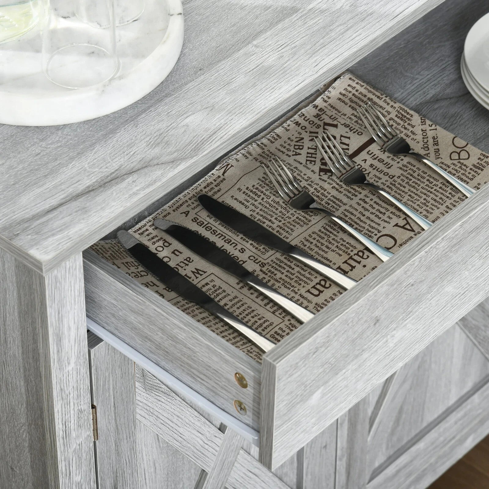 Rustic Grey Sideboard Cabinet Kitchen Organisation Living Room Cupboard Storage - Home and Garden Furniture Shop - rustic - furniture