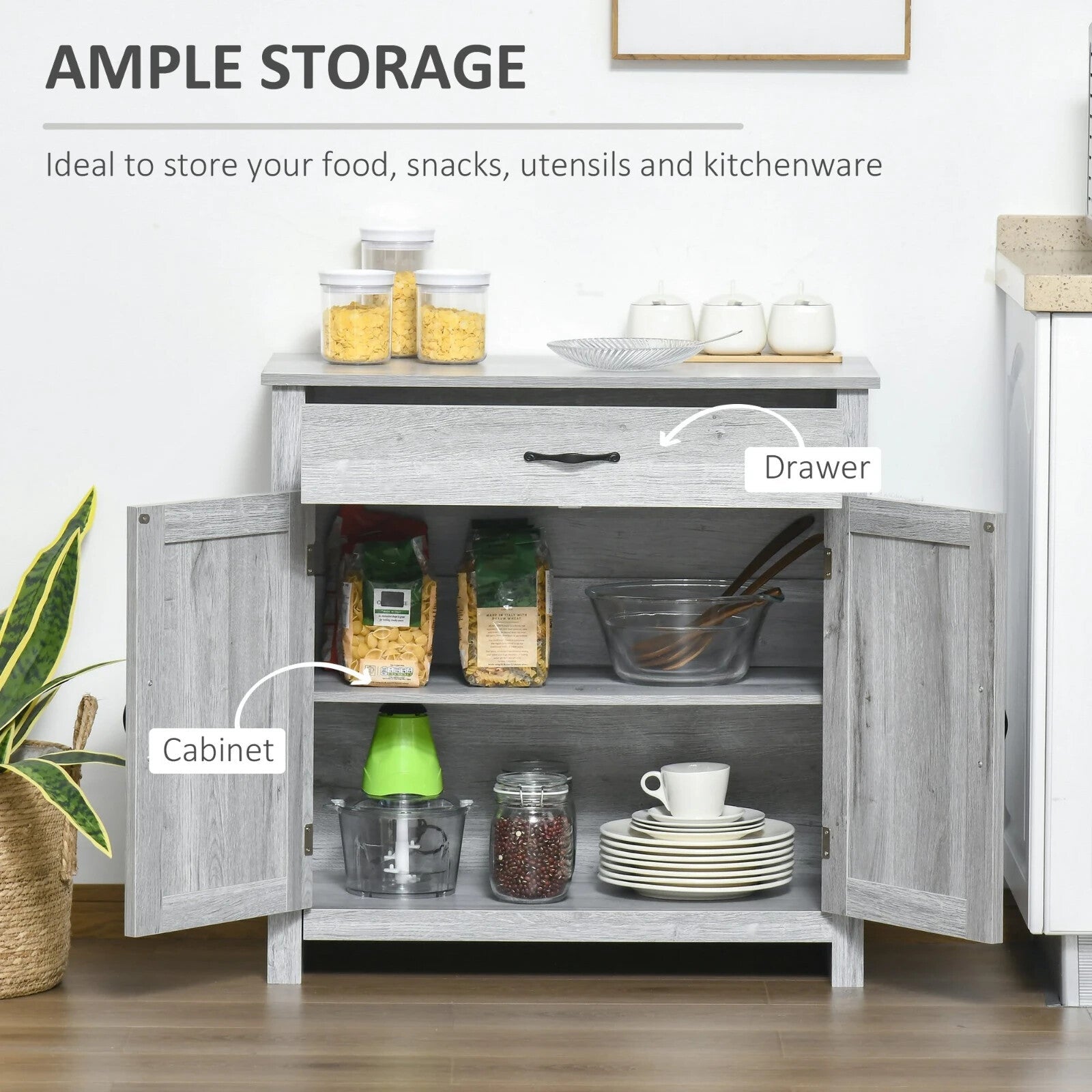 Rustic Grey Sideboard Cabinet Kitchen Organisation Living Room Cupboard Storage - Home and Garden Furniture Shop - rustic - furniture