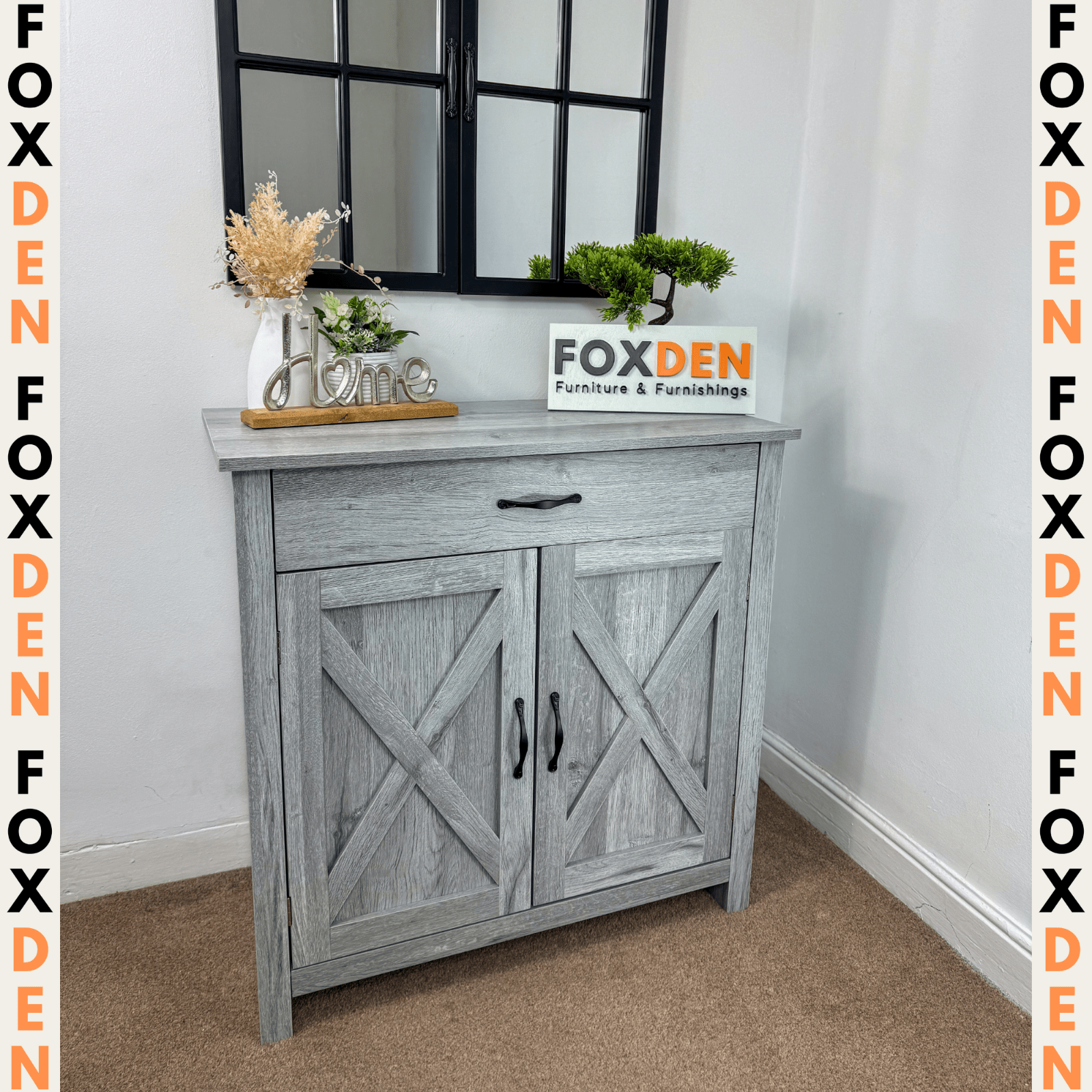 Rustic Grey Sideboard Cabinet Kitchen Organisation Living Room Cupboard Storage - Home and Garden Furniture Shop - #rustic - furniture#