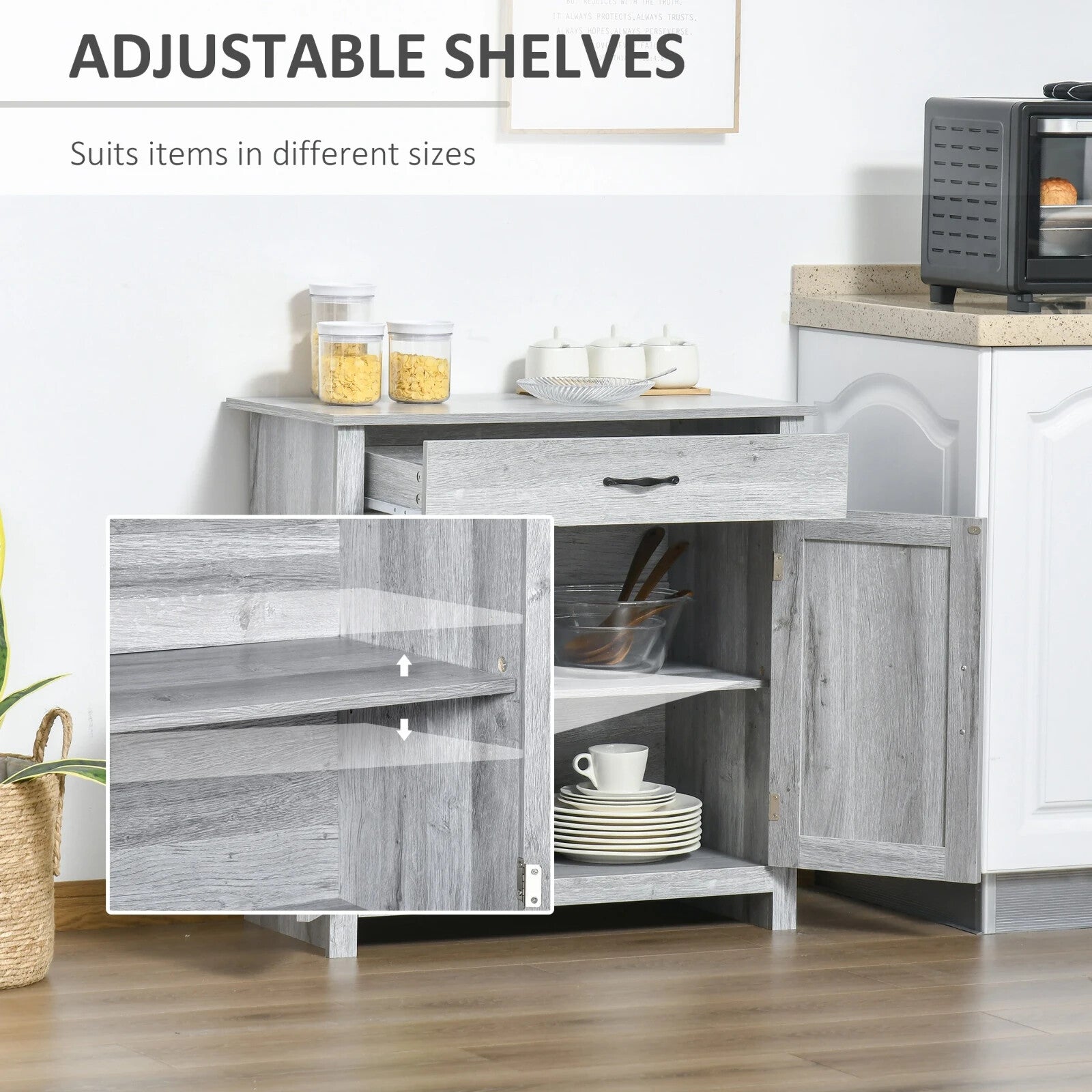 Rustic Grey Sideboard Cabinet Kitchen Organisation Living Room Cupboard Storage - Home and Garden Furniture Shop - rustic - furniture