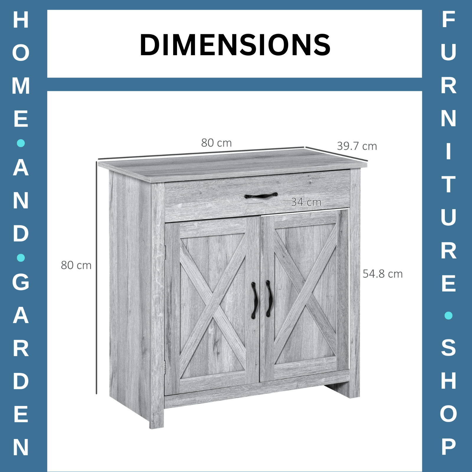 Rustic Grey Sideboard Cabinet Kitchen Organisation Living Room Cupboard Storage - Home and Garden Furniture Shop - rustic - furniture