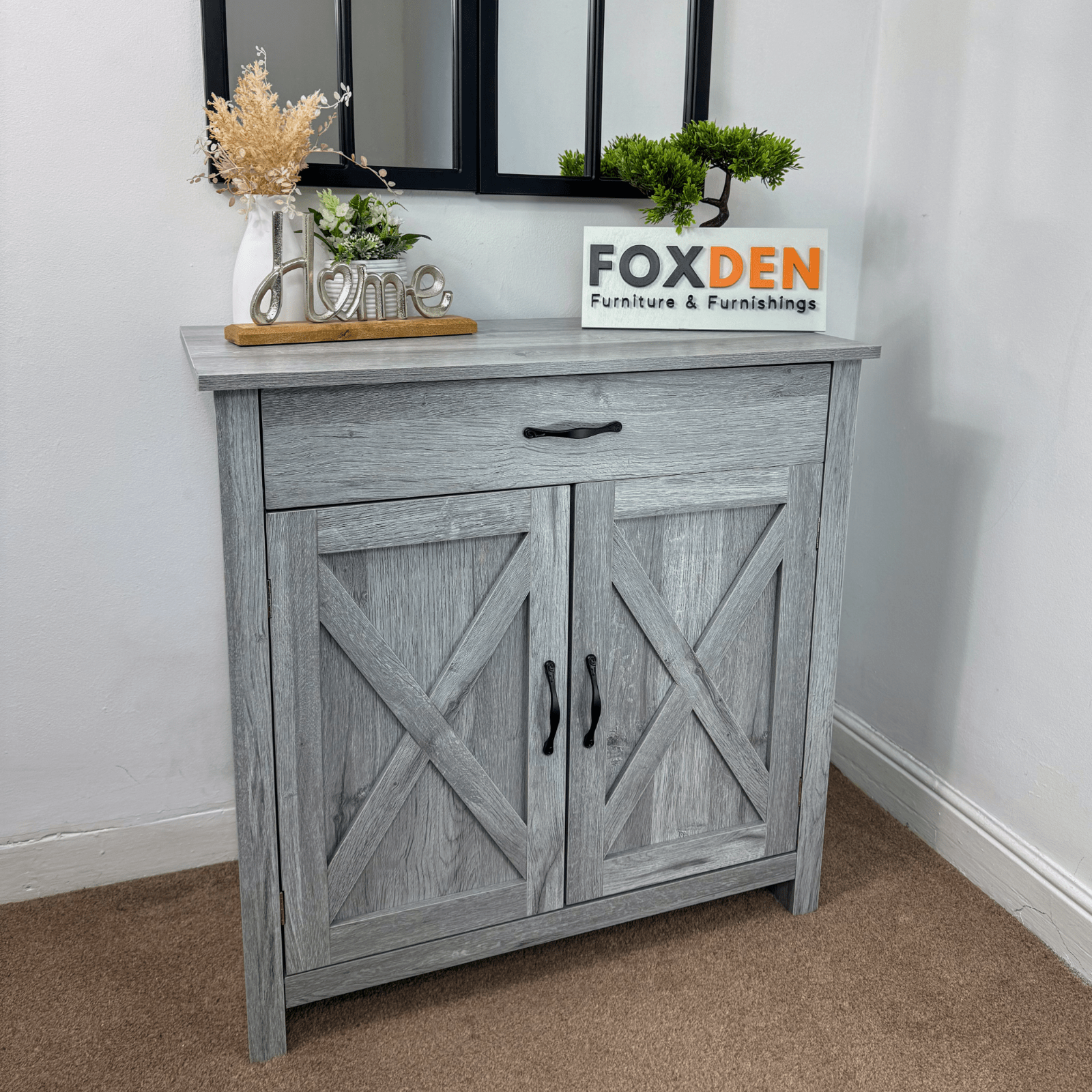 Rustic Grey Sideboard Cabinet Kitchen Organisation Living Room Cupboard Storage - Home and Garden Furniture Shop - #rustic - furniture#