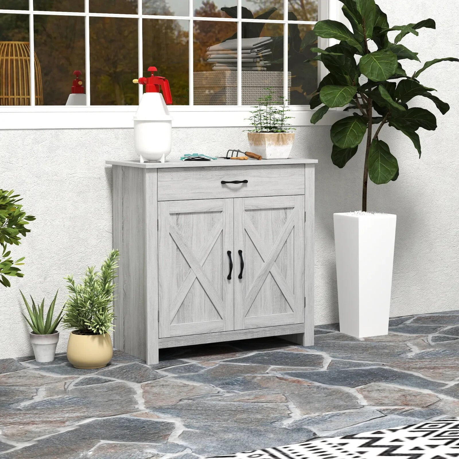 Rustic Grey Sideboard Cabinet Kitchen Organisation Living Room Cupboard Storage - Home and Garden Furniture Shop - rustic - furniture