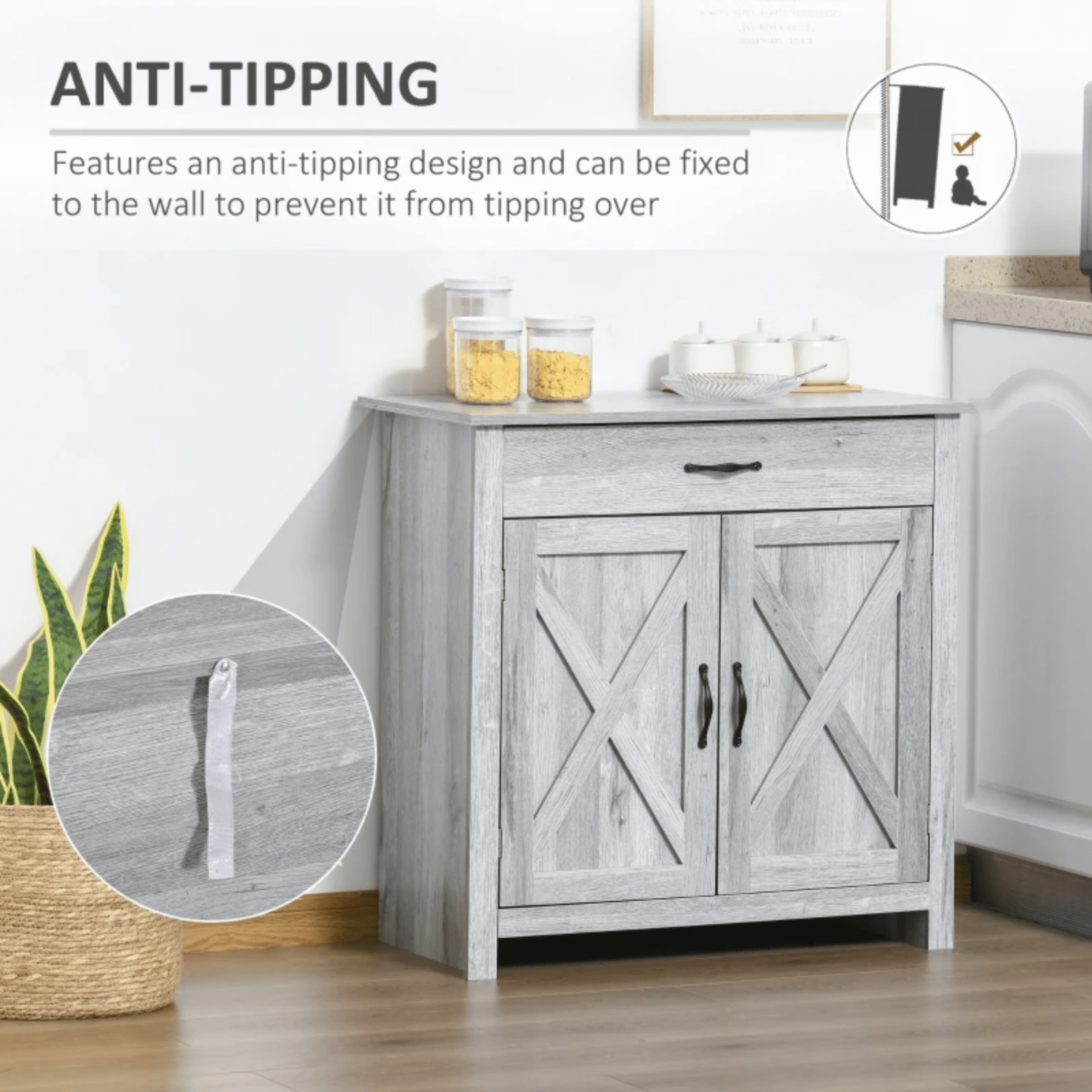 Rustic Grey Sideboard Cabinet Kitchen Organisation Living Room Cupboard Storage - Home and Garden Furniture Shop - #rustic - furniture#