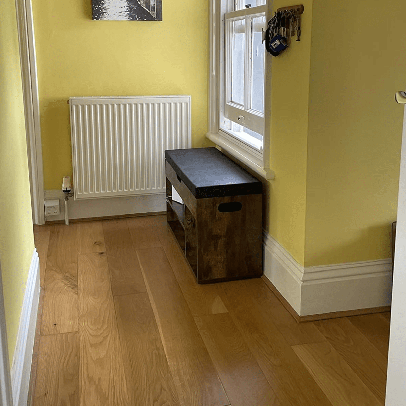 Rustic Shoe Bench Small Storage Cabinet Vintage Industrial Shoe Rack Padded Seat - Home and Garden Furniture Shop - rustic - furniture