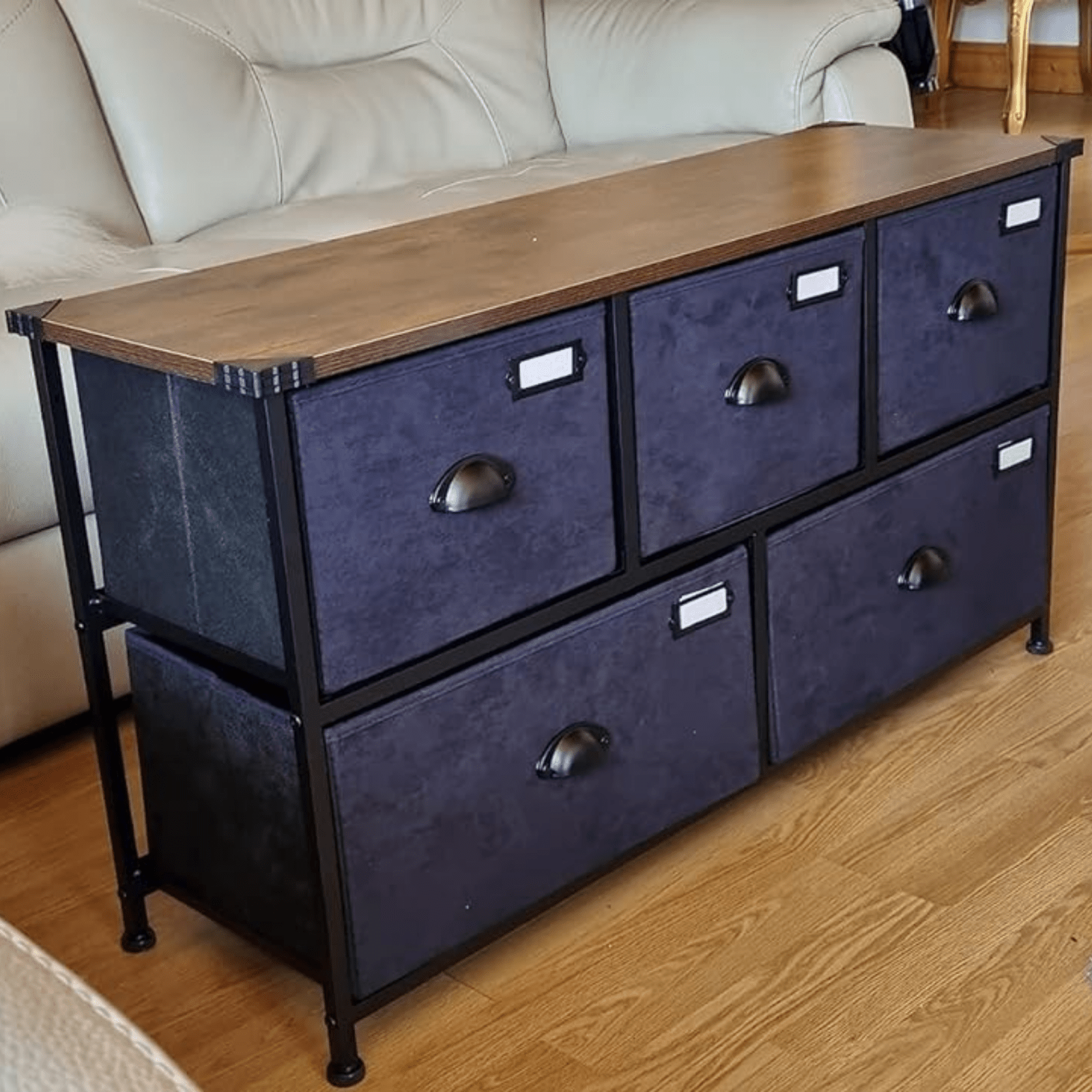 Rustic Small Chest of Drawers Vintage Dresser Industrial Sideboard Metal Storage - Home and Garden Furniture Shop - rustic - furniture