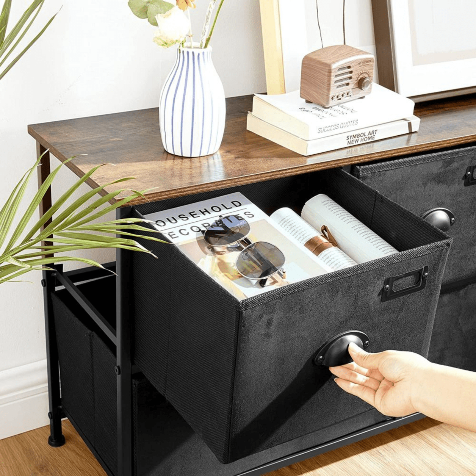 Rustic Small Chest of Drawers Vintage Dresser Industrial Sideboard Metal Storage - Home and Garden Furniture Shop - rustic - furniture