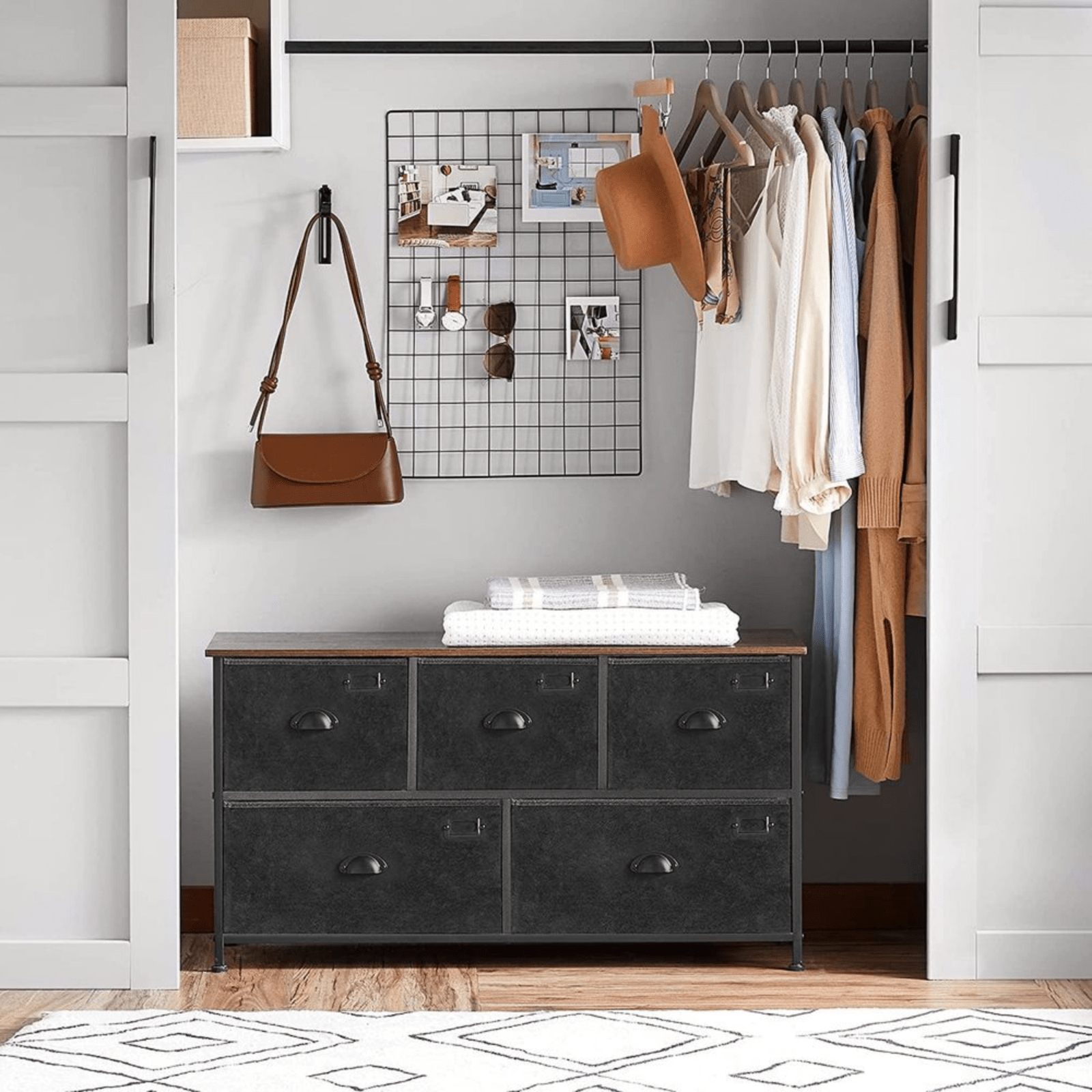 Rustic Small Chest of Drawers Vintage Dresser Industrial Sideboard Metal Storage - Home and Garden Furniture Shop - rustic - furniture