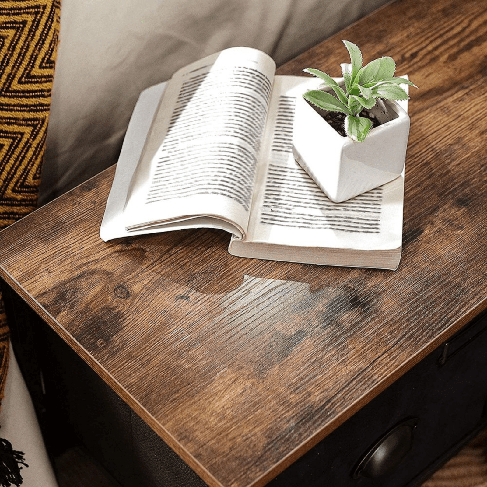 Rustic Small Chest of Drawers Vintage Dresser Industrial Sideboard Metal Storage - Home and Garden Furniture Shop - #rustic - furniture#