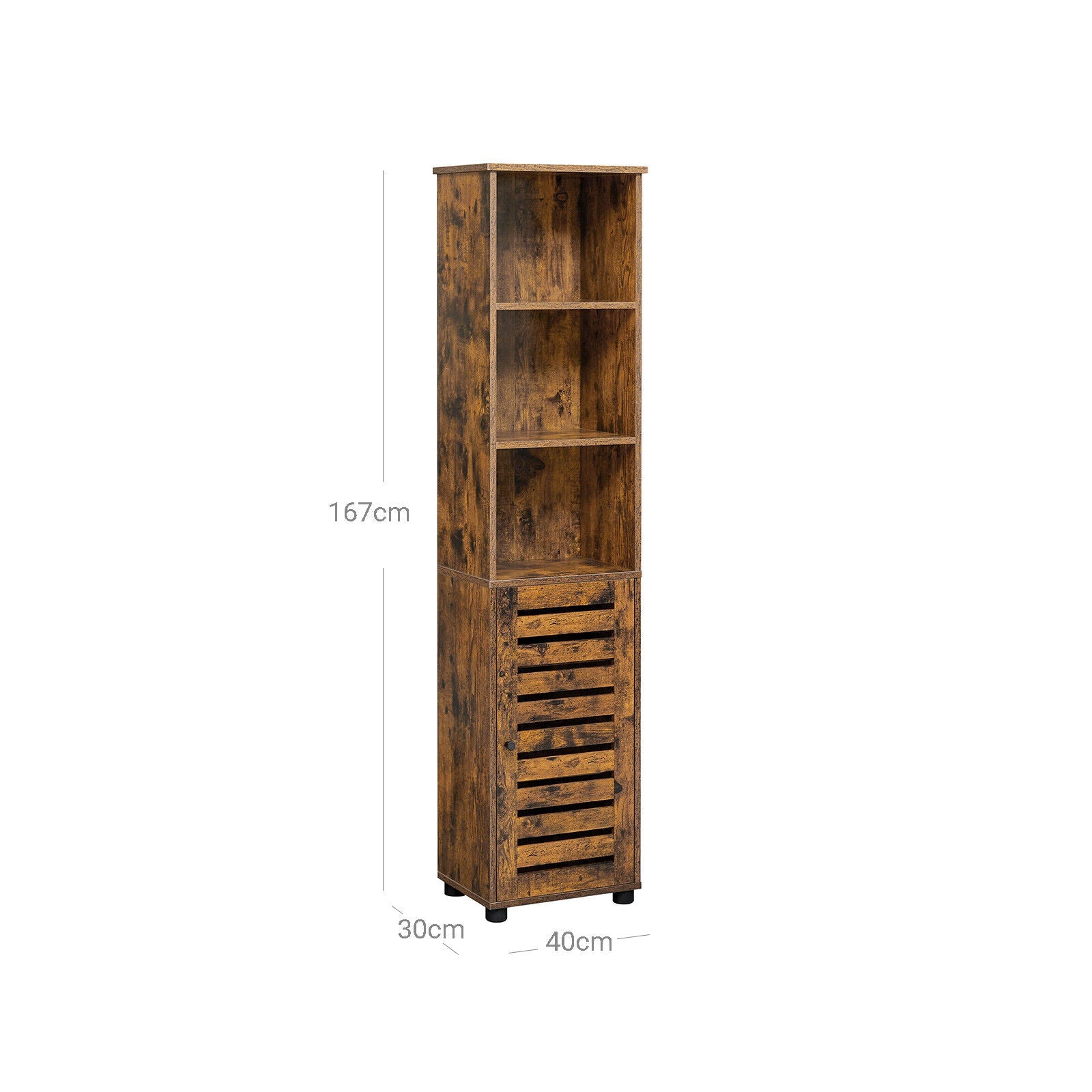 Rustic Tall Bathroom Cabinet Storage Unit Slim Tallboy Cupboard Door Shelves NEW - Home and Garden Furniture Shop - #rustic - furniture#