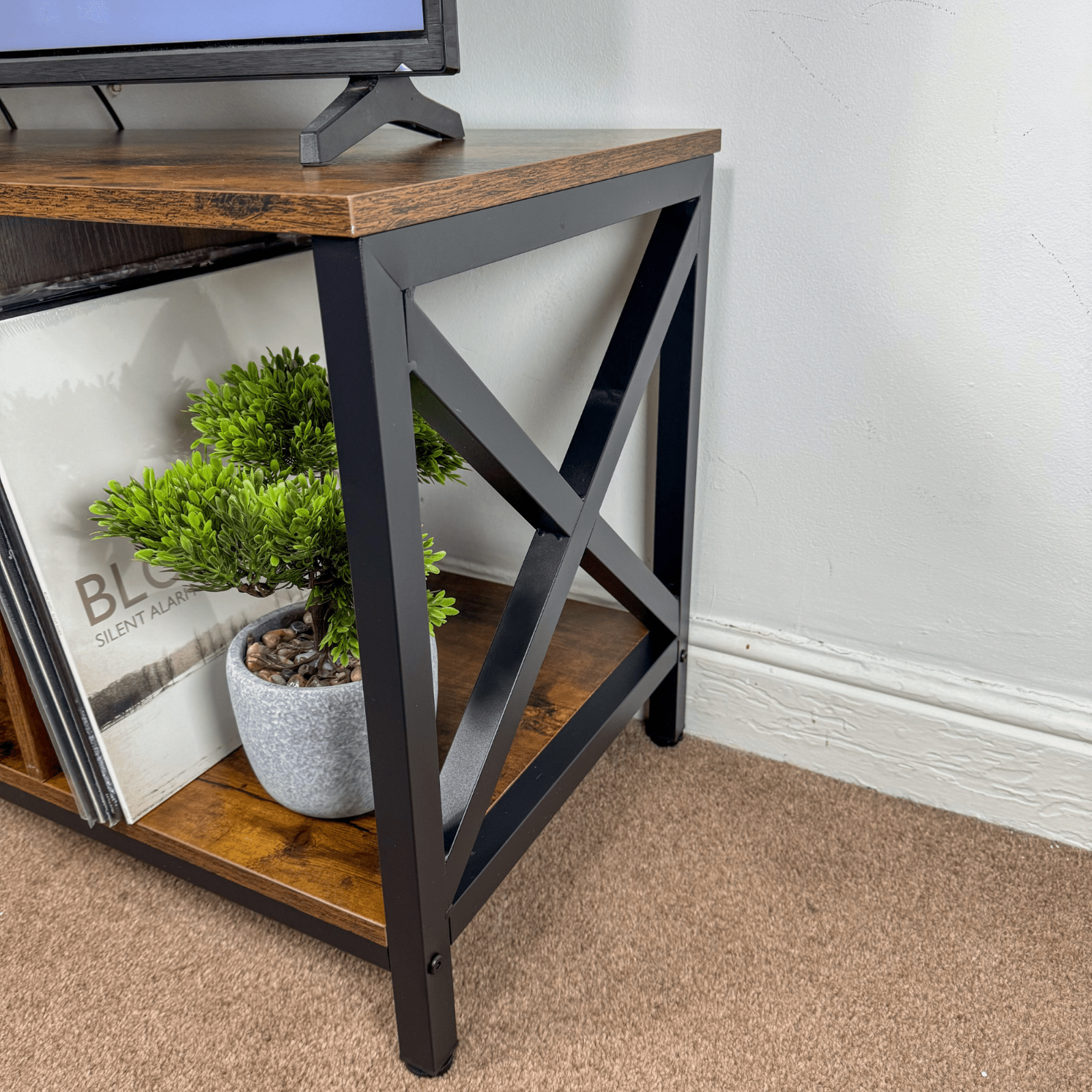 Rustic TV Stand for 50 Inch TV Cabinet Unit Storage Shelves Entertainment Centre - Home and Garden Furniture Shop - #rustic - furniture#