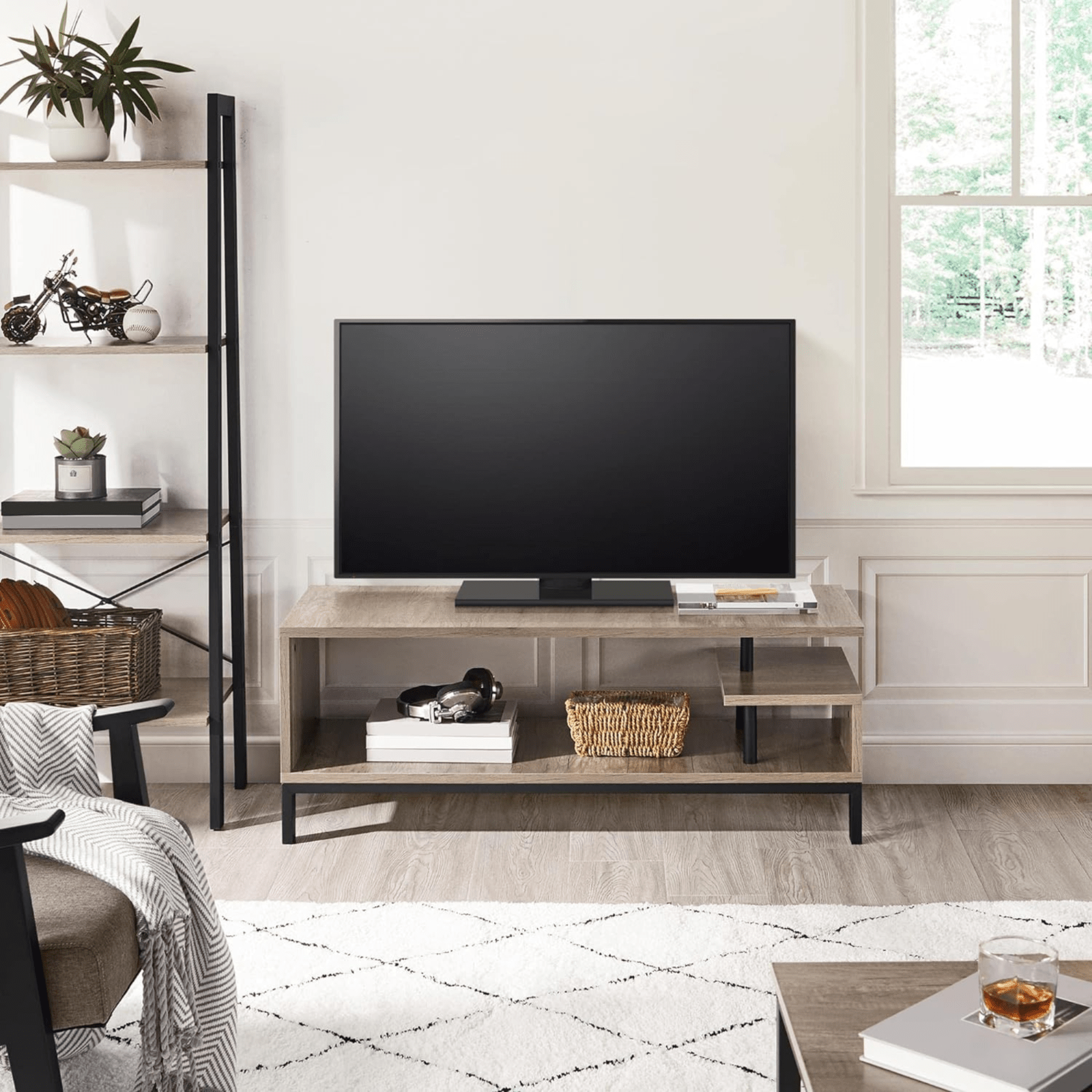 Rustic TV Stand Unit Wood MDF Storage Shelf Coffee Table Living Room Furniture - Home and Garden Furniture Shop - #rustic - furniture#