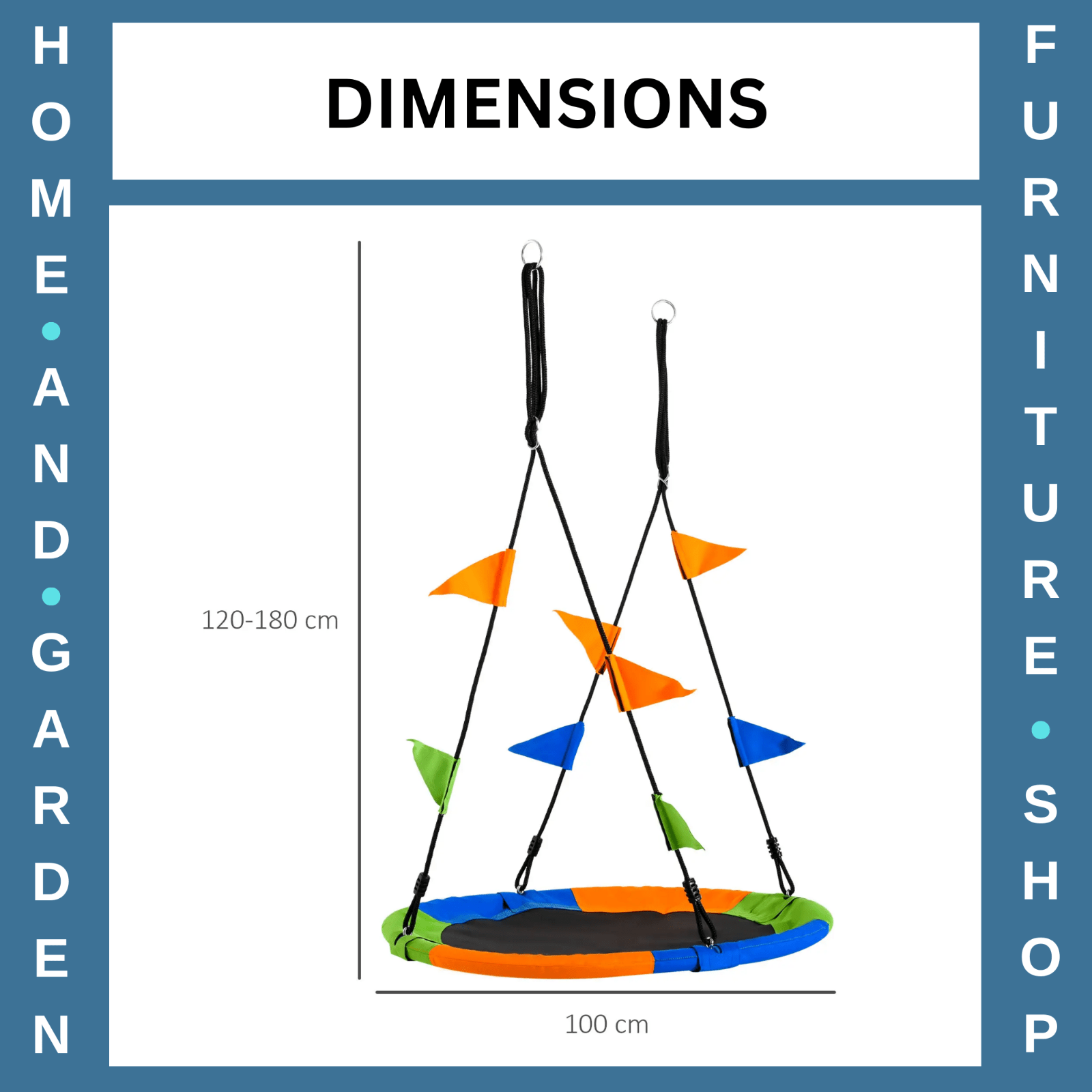 Saucer Tree Swing Seat Weather - Resistant with Adjustable Rope Multi - Colour - Home and Garden Furniture Shop - rustic - furniture