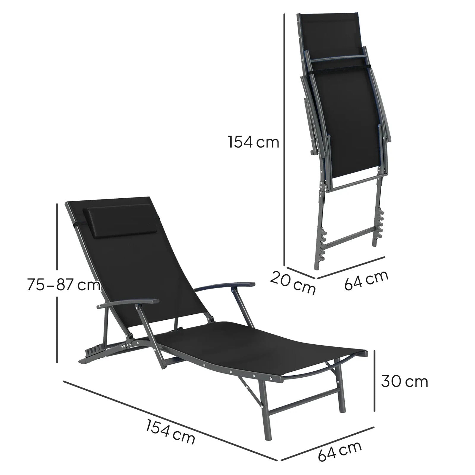 Set 2 Sun Loungers Reclining Outdoor Garden Chairs Adjustable Folding Chaise Set - Home and Garden Furniture Shop - rustic - furniture