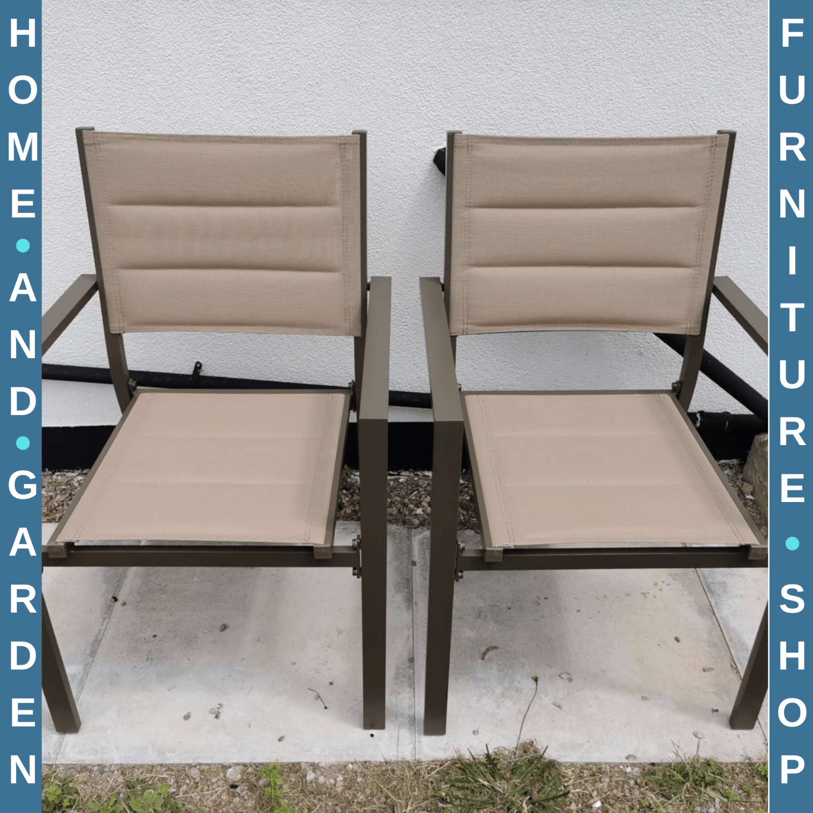 Set of 2 Aluminium Stacking Garden Chairs Patio Seating Lightweight and Durable - Home and Garden Furniture Shop - rustic - furniture