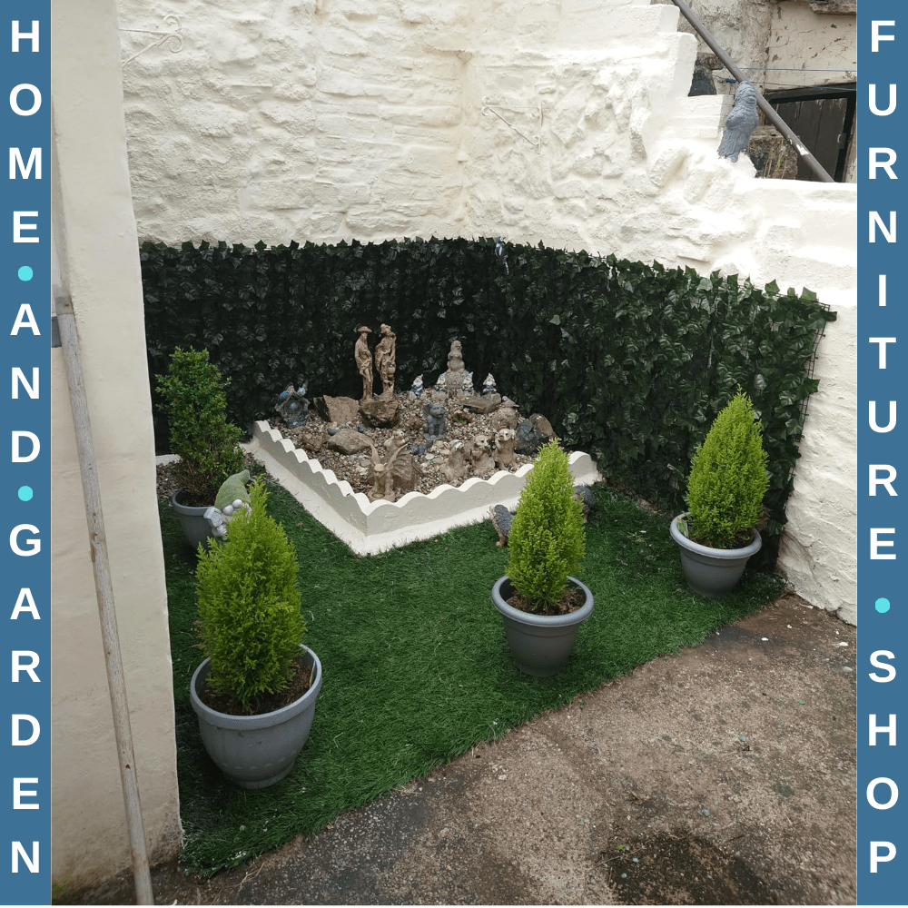 Set of 2 Artificial Leaf Hedge Screen Privacy Fence Panels 3 x 1.5m Garden Use - Home and Garden Furniture Shop - rustic - furniture