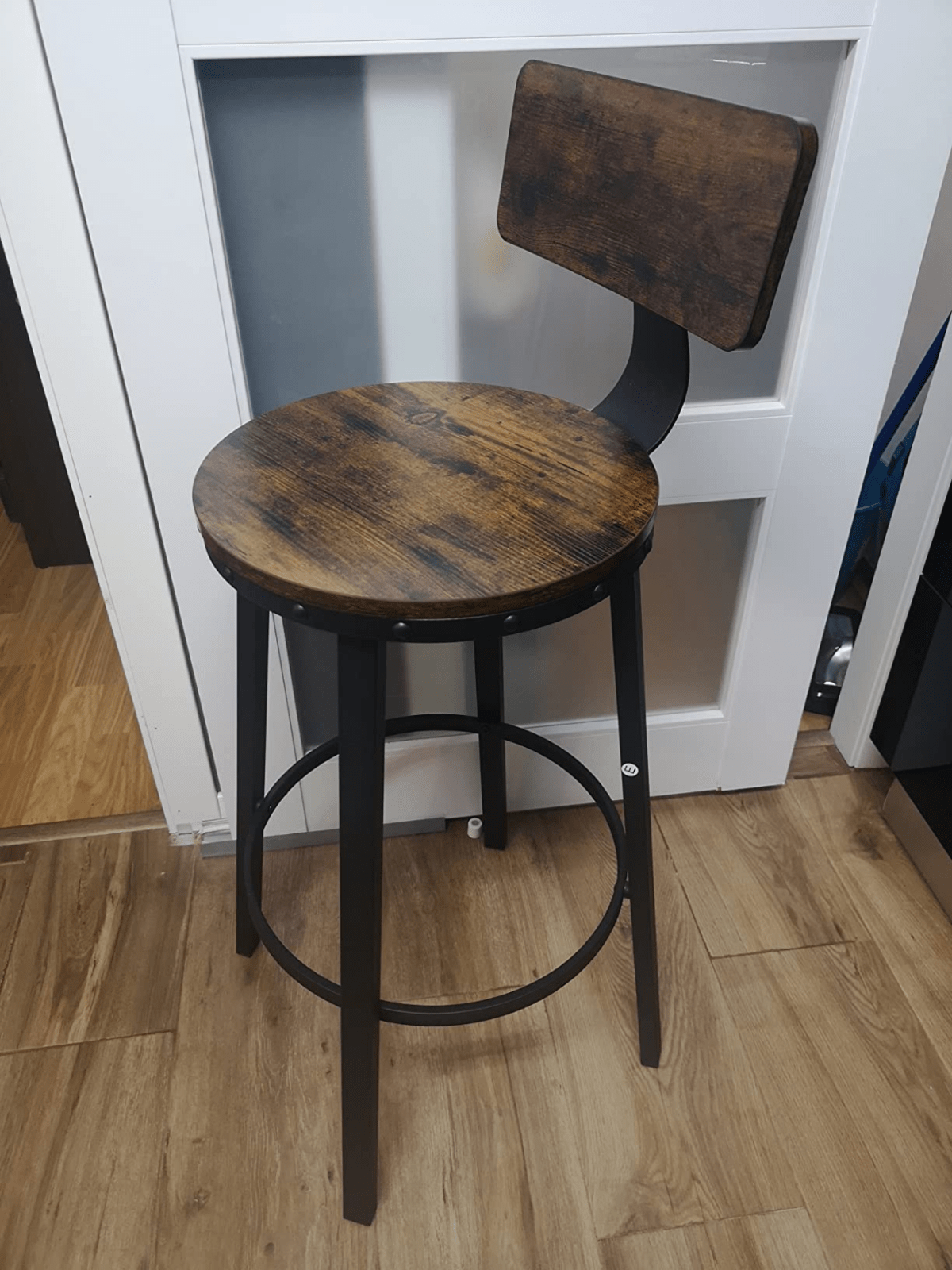 Set of 2 Breakfast Bar Stools x 2 Wooden Bar Stools High Back and Footrest Seat - Home and Garden Furniture Shop - #rustic - furniture#