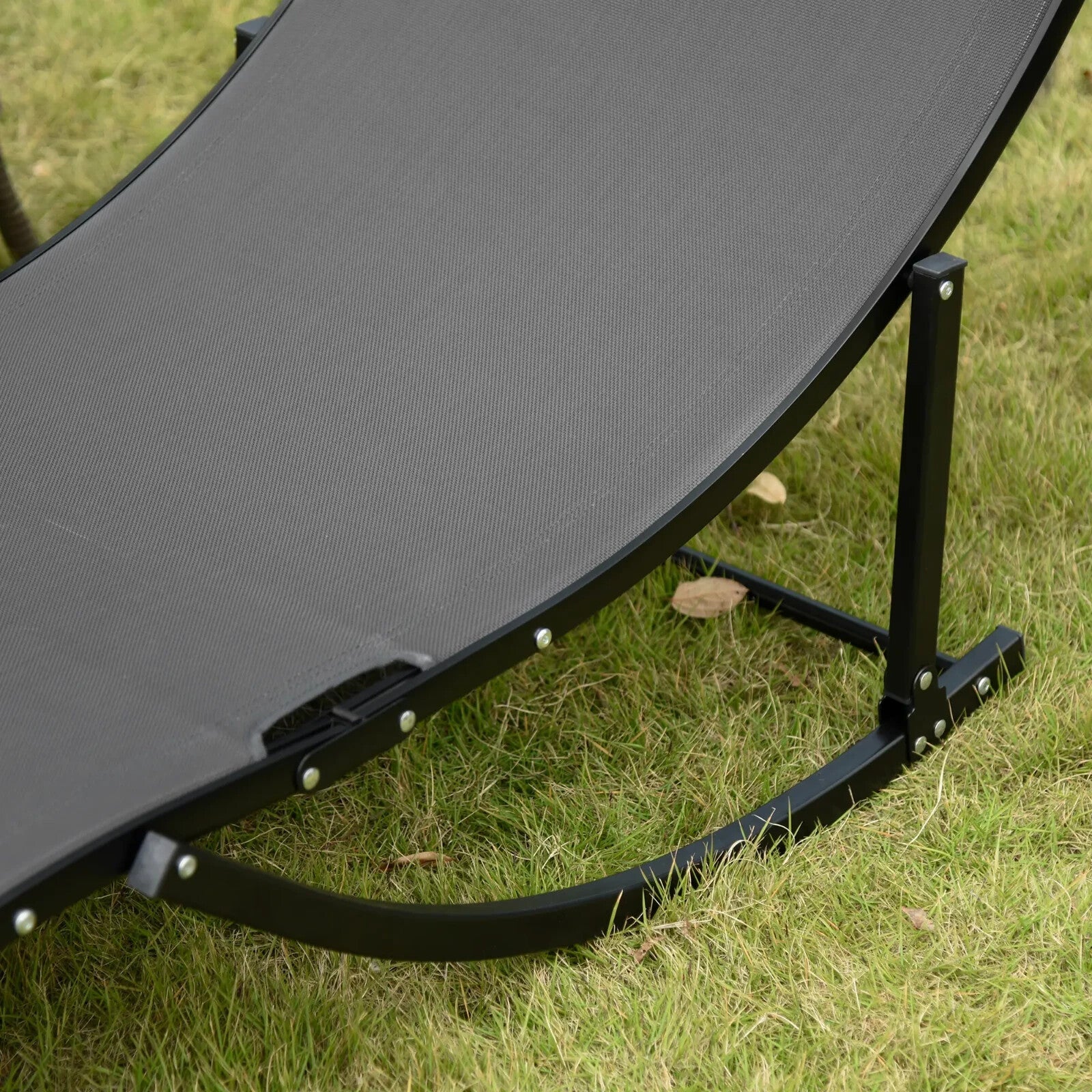 Set of 2 Foldable S - Shaped Sun Lounger – Outdoor Recliners for Patio, Dark Grey - Home and Garden Furniture Shop - rustic - furniture