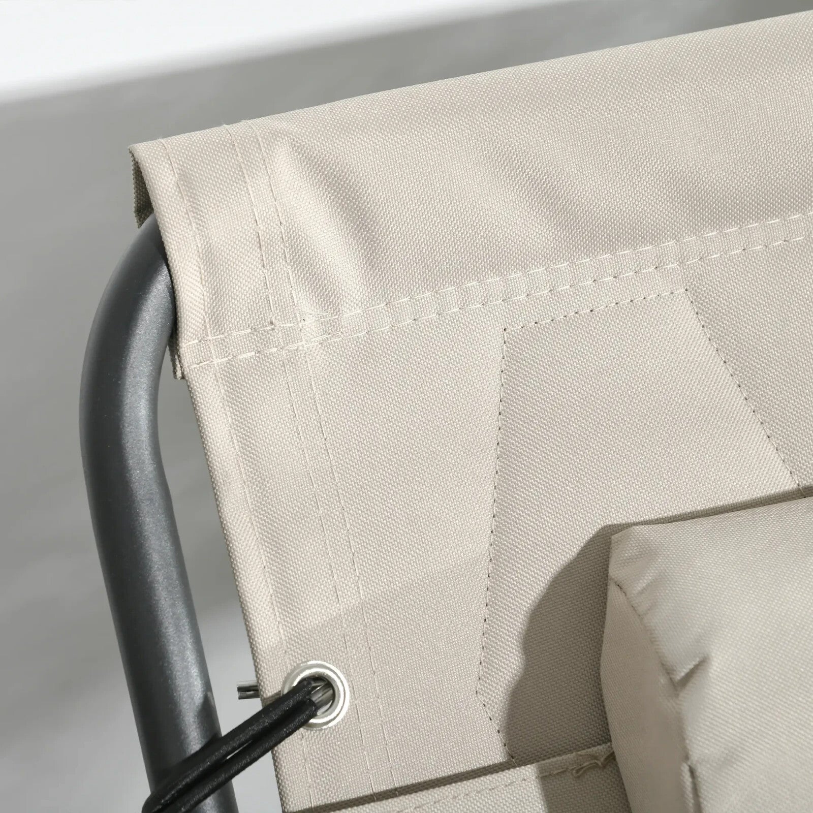 Set of 2 Foldable Sun Loungers with 5 - Position Reclining Back Garden Chair Beige - Home and Garden Furniture Shop - rustic - furniture