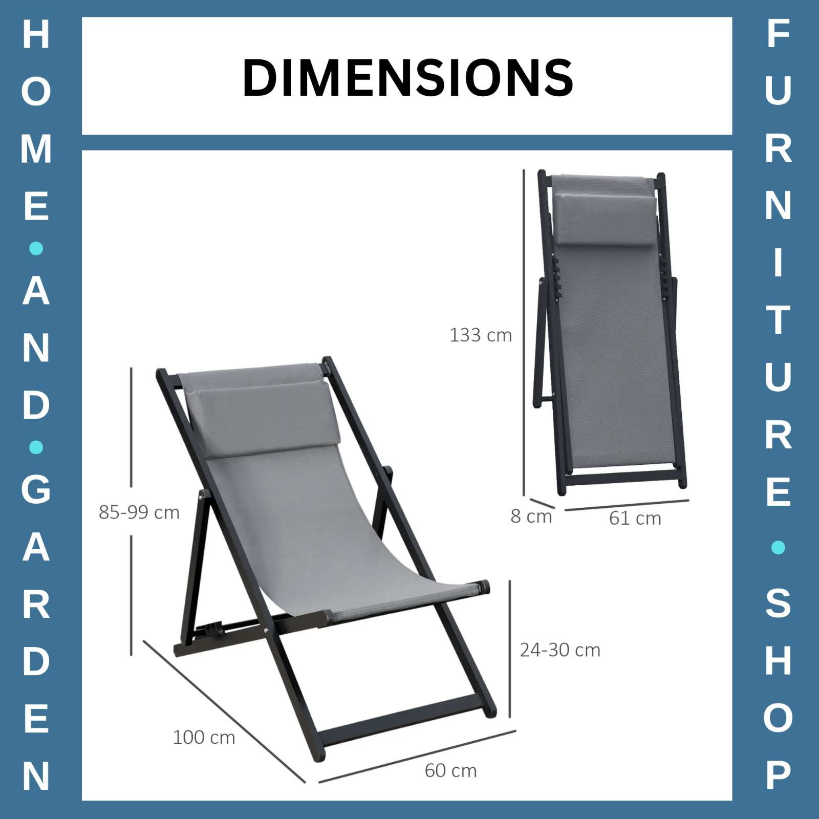 Set of 2 Folding Aluminium Deck Chairs Garden Patio Beach Lounger Outdoor Use - Home and Garden Furniture Shop - rustic - furniture