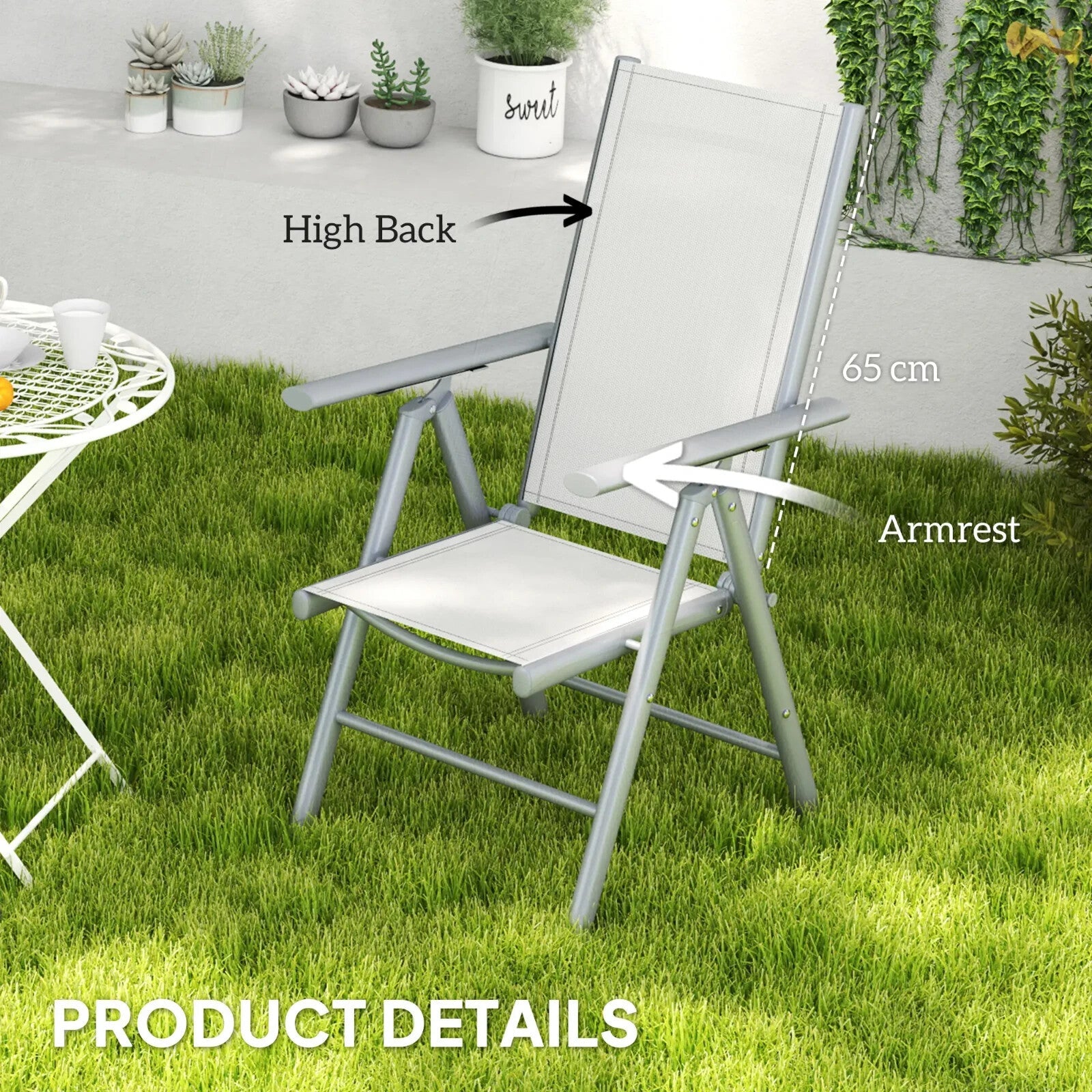 Set of 2 Folding Camping Chairs with Mesh Seat and Aluminium Frame for Garden - Home and Garden Furniture Shop - rustic - furniture