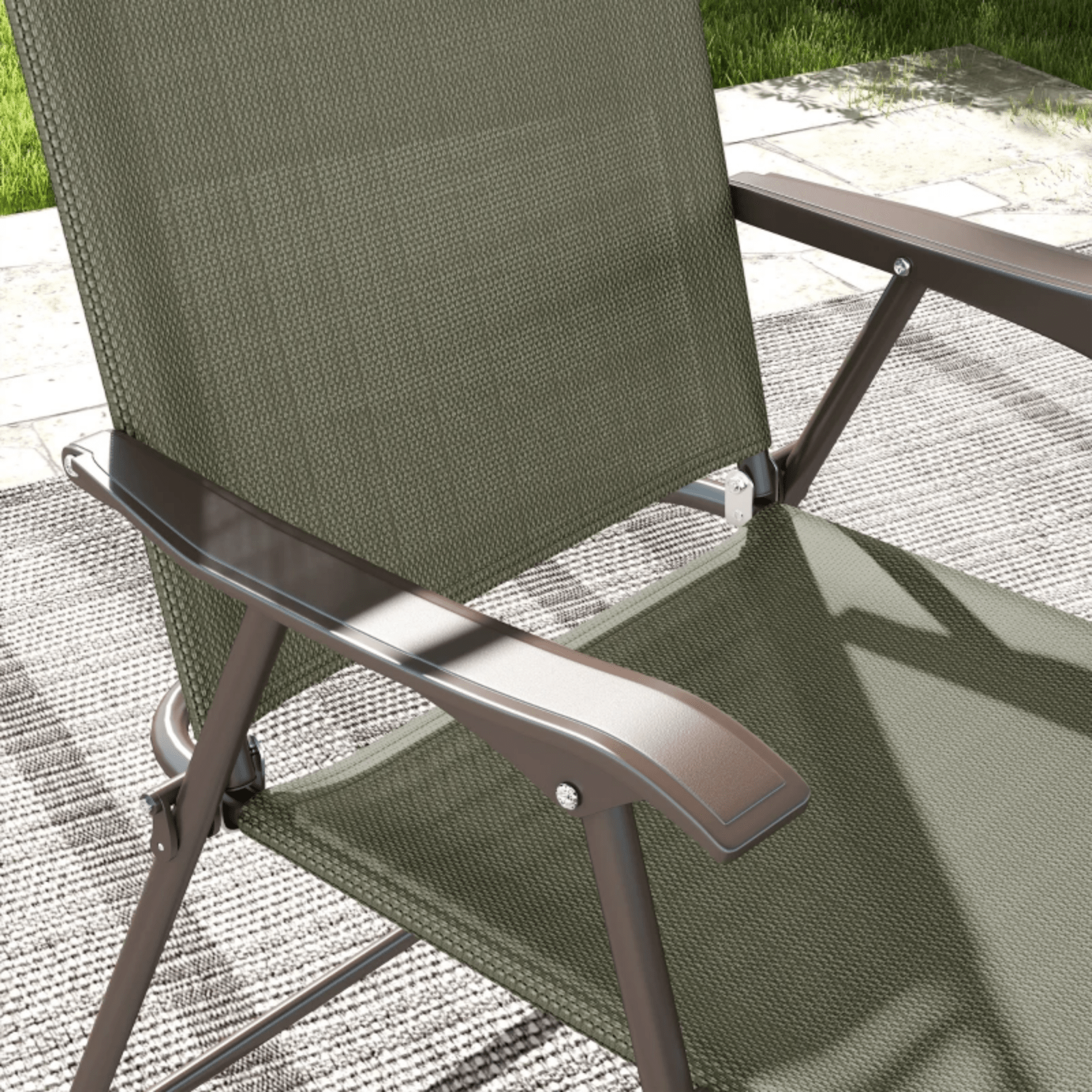 Set of 2 Folding Garden Chairs Patio Balcony Foldable Deck Chair Camping Seat - Home and Garden Furniture Shop - #rustic - furniture#