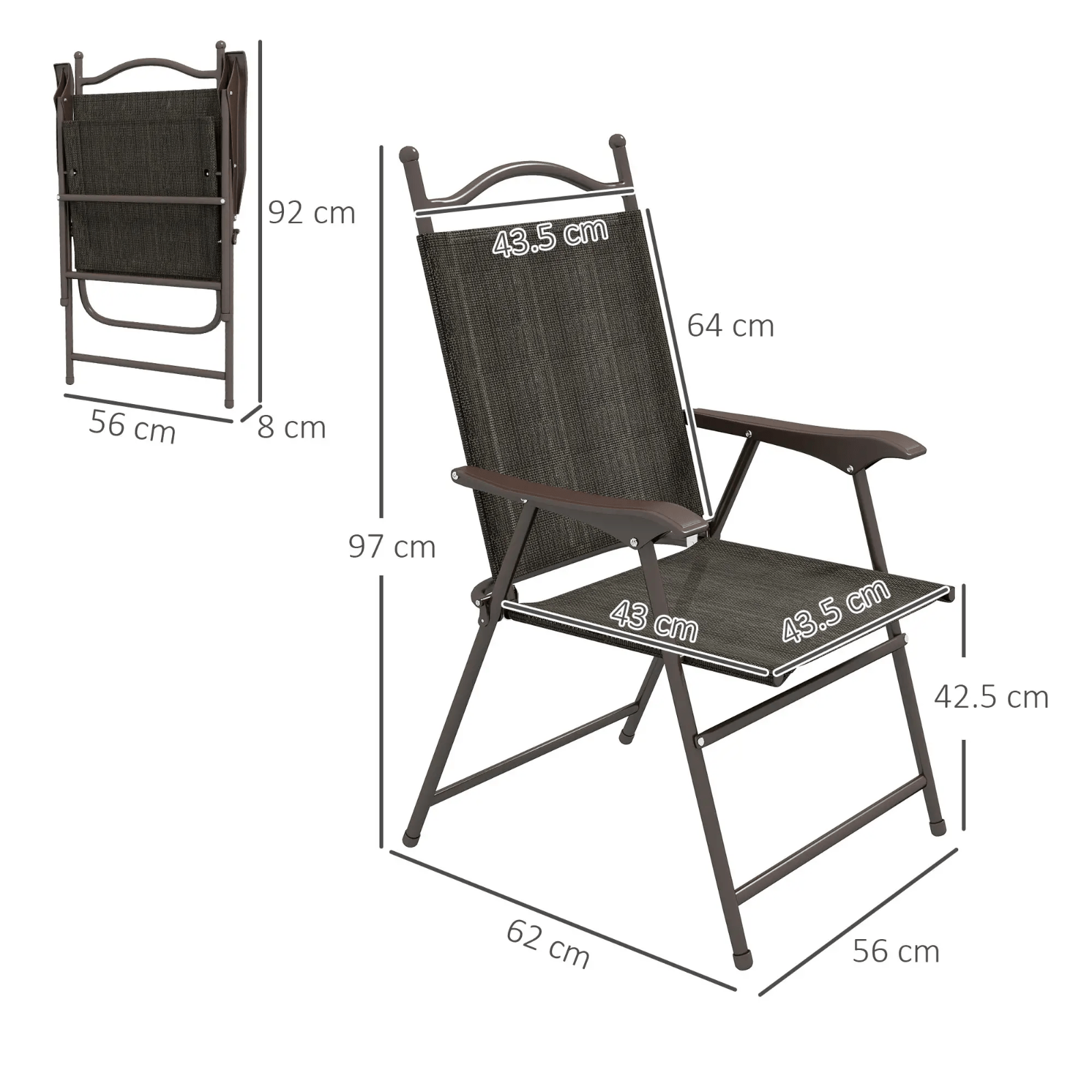 Set of 2 Folding Garden Chairs Patio Balcony Foldable Deck Chair Camping Seat - Home and Garden Furniture Shop - rustic - furniture