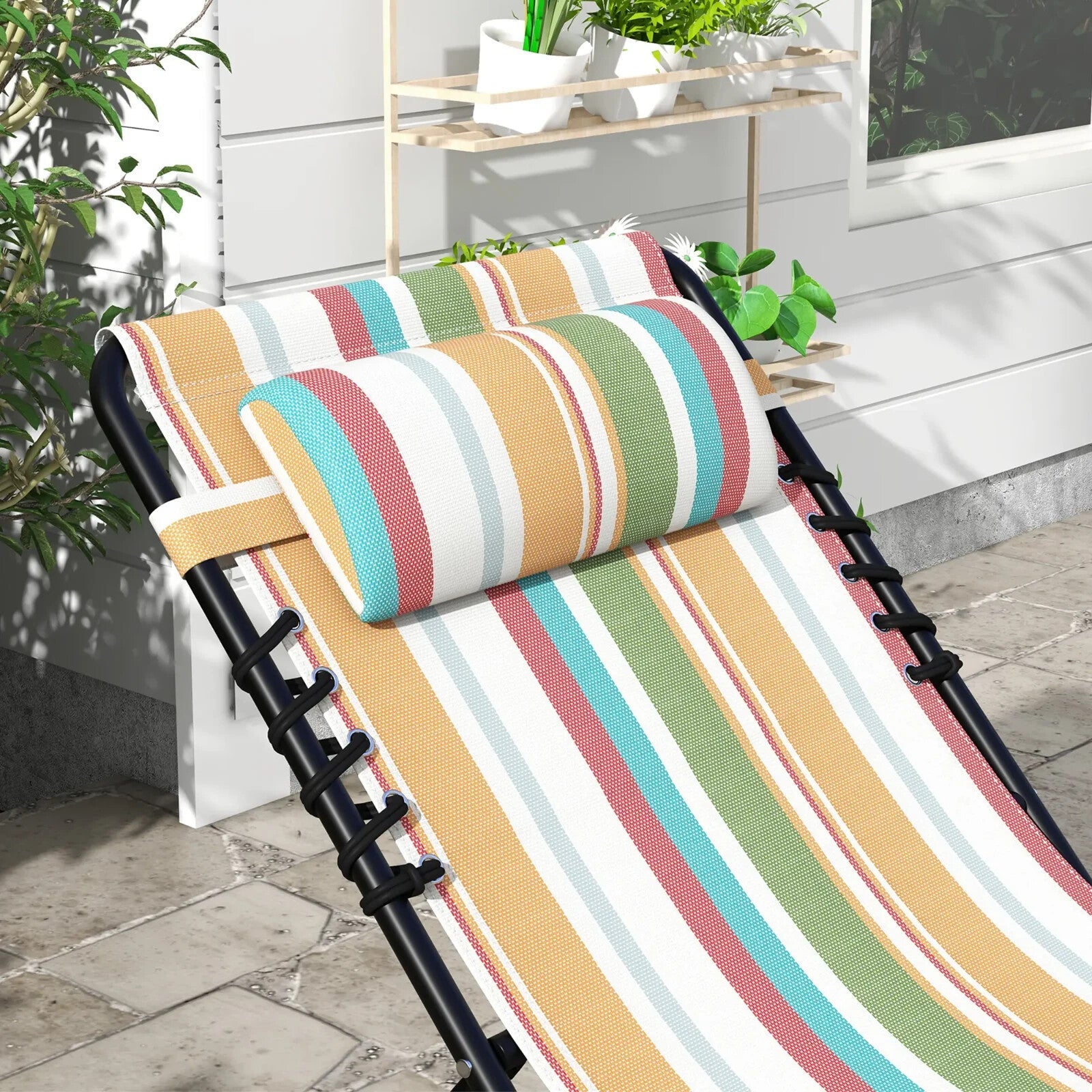 Set of 2 Folding Sun Lounger Garden Recliner Beach Chairwith Four - Position Backs - Home and Garden Furniture Shop - rustic - furniture